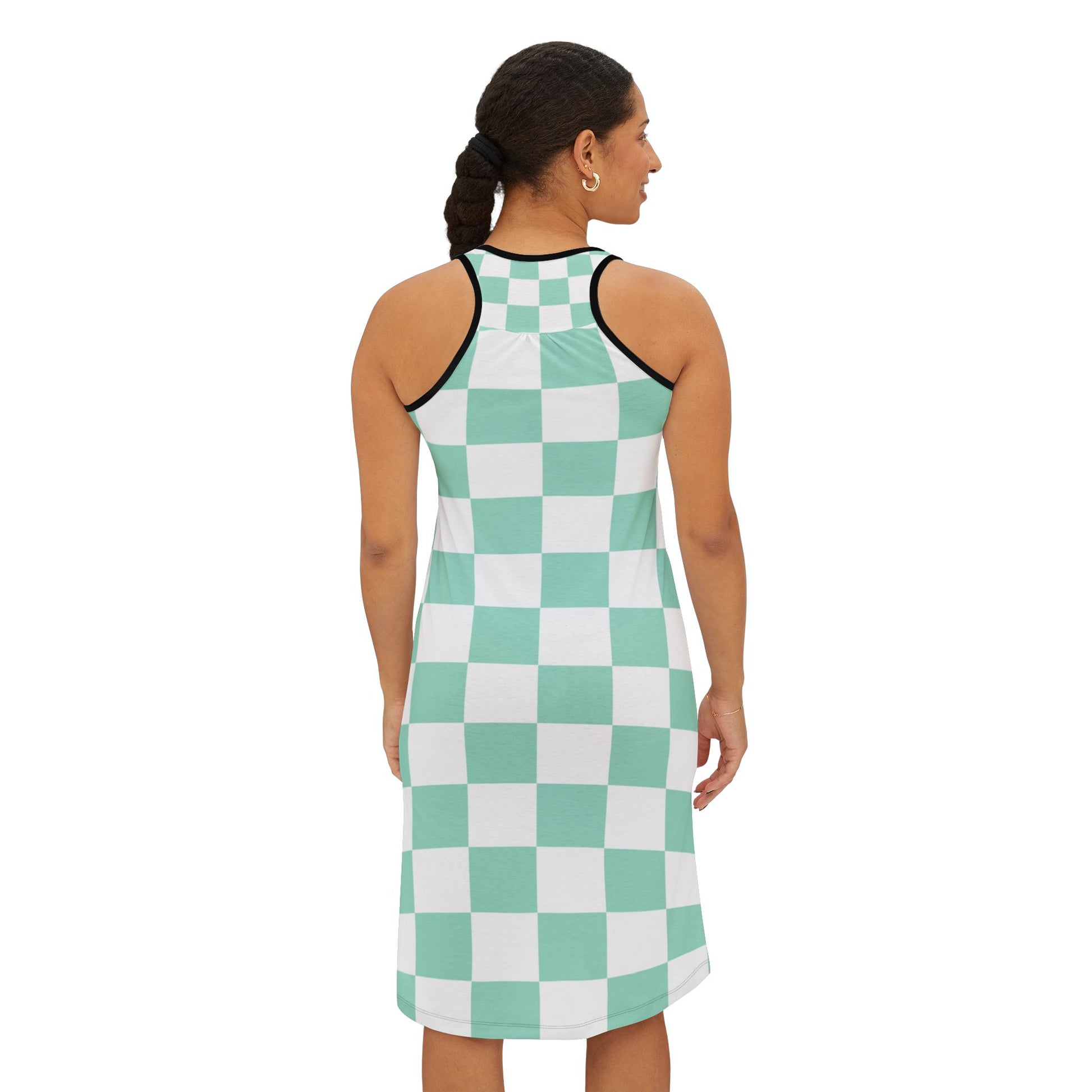Chessboard Women's Racerback Dress (AOP), Artsulli - Art is Long, Life is Short, Tank Top, , , , , , , 