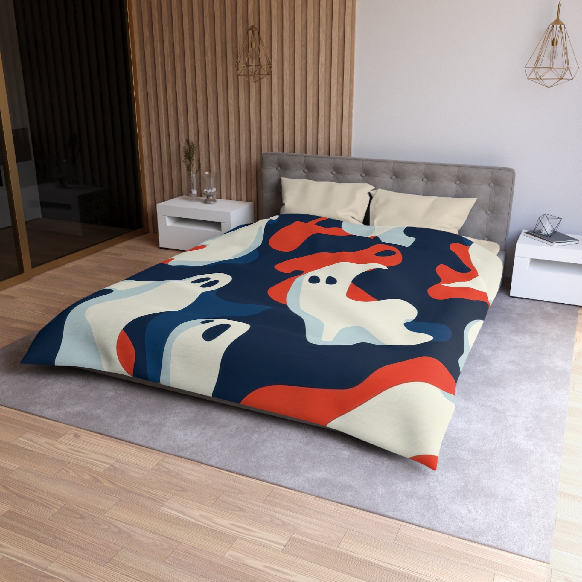 Camo Ghosts Microfiber Duvet Cover, Artsulli - Art is Long, Life is Short, Home Decor, , , , , , , 