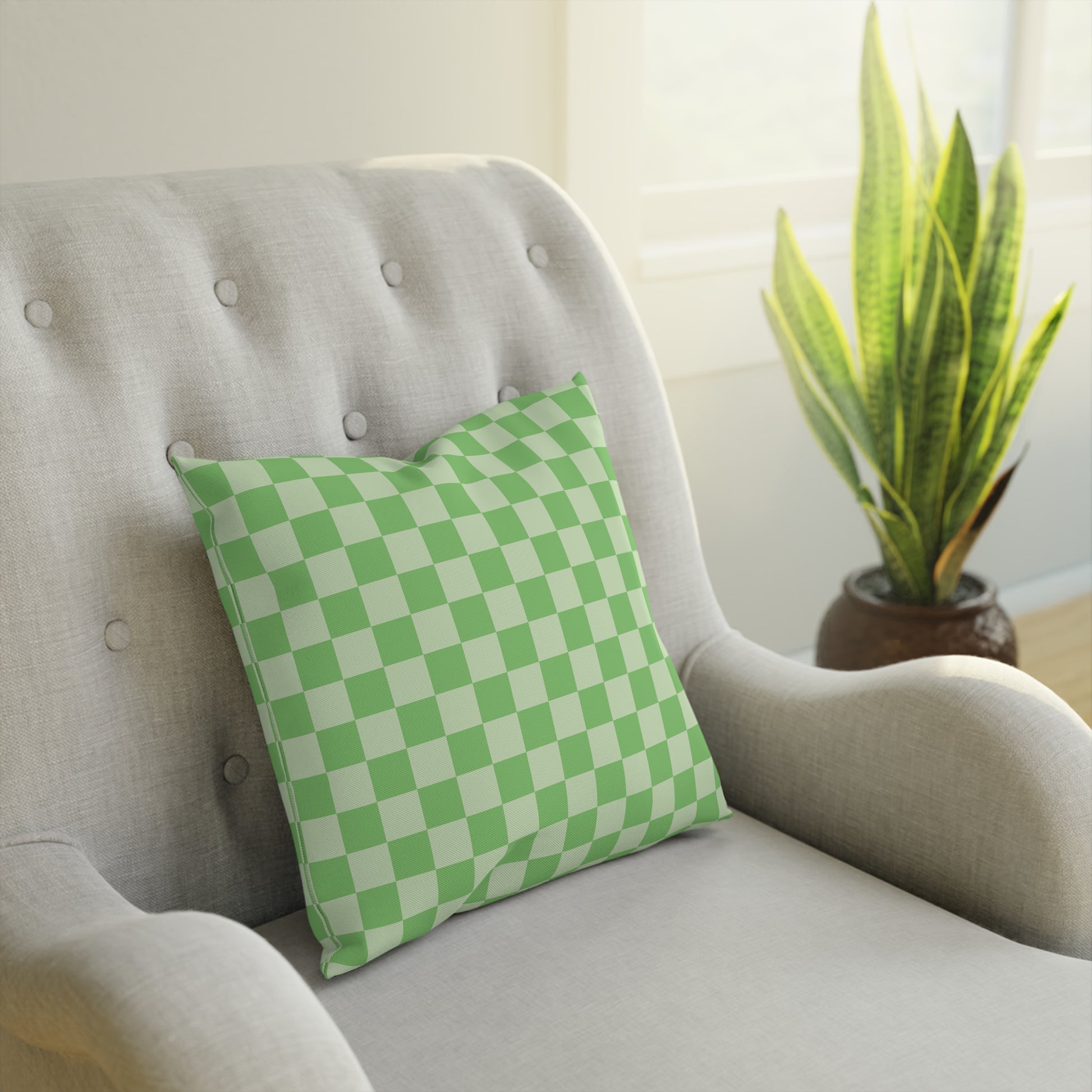 Checkerboard Green Cushion, Artsulli - Art is Long, Life is Short, Home Decor, , , , , , , 