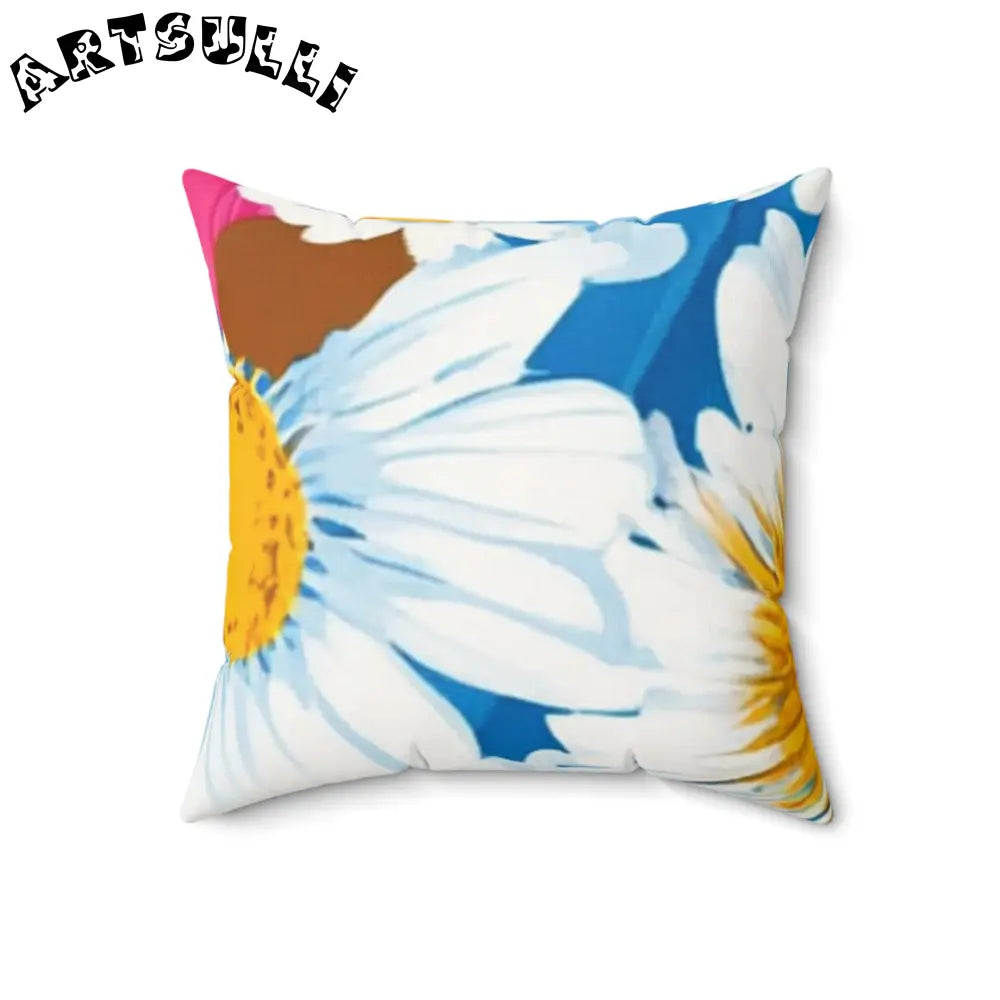JAKKOUTTHEBXX CDG Daisy Dream Blue Spun Polyester Square Pillow