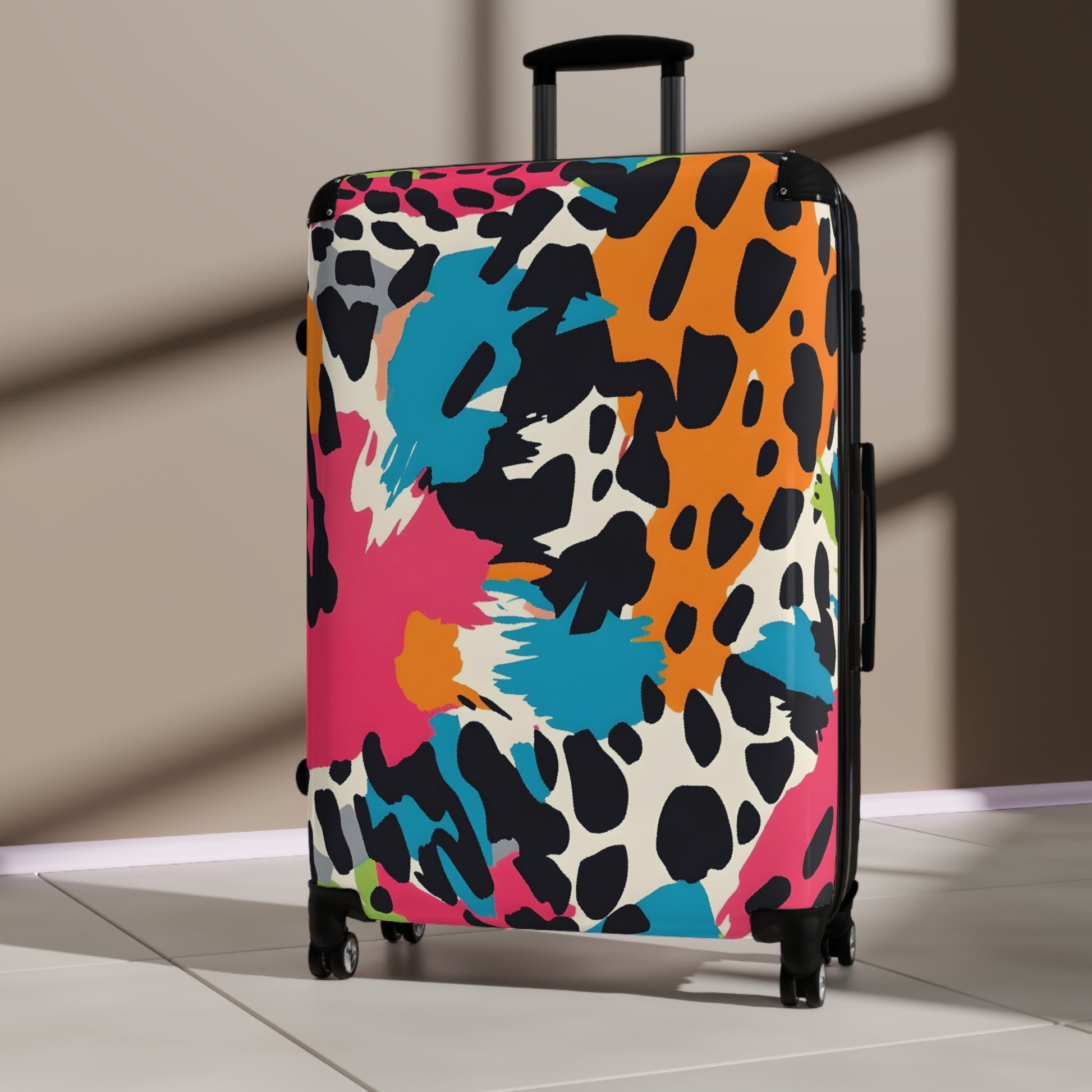 Wild Brush Strokes x Animal Print Multi-Color Suitcase, Artsulli - Art is Long, Life is Short, Bags, , , , , , , 
