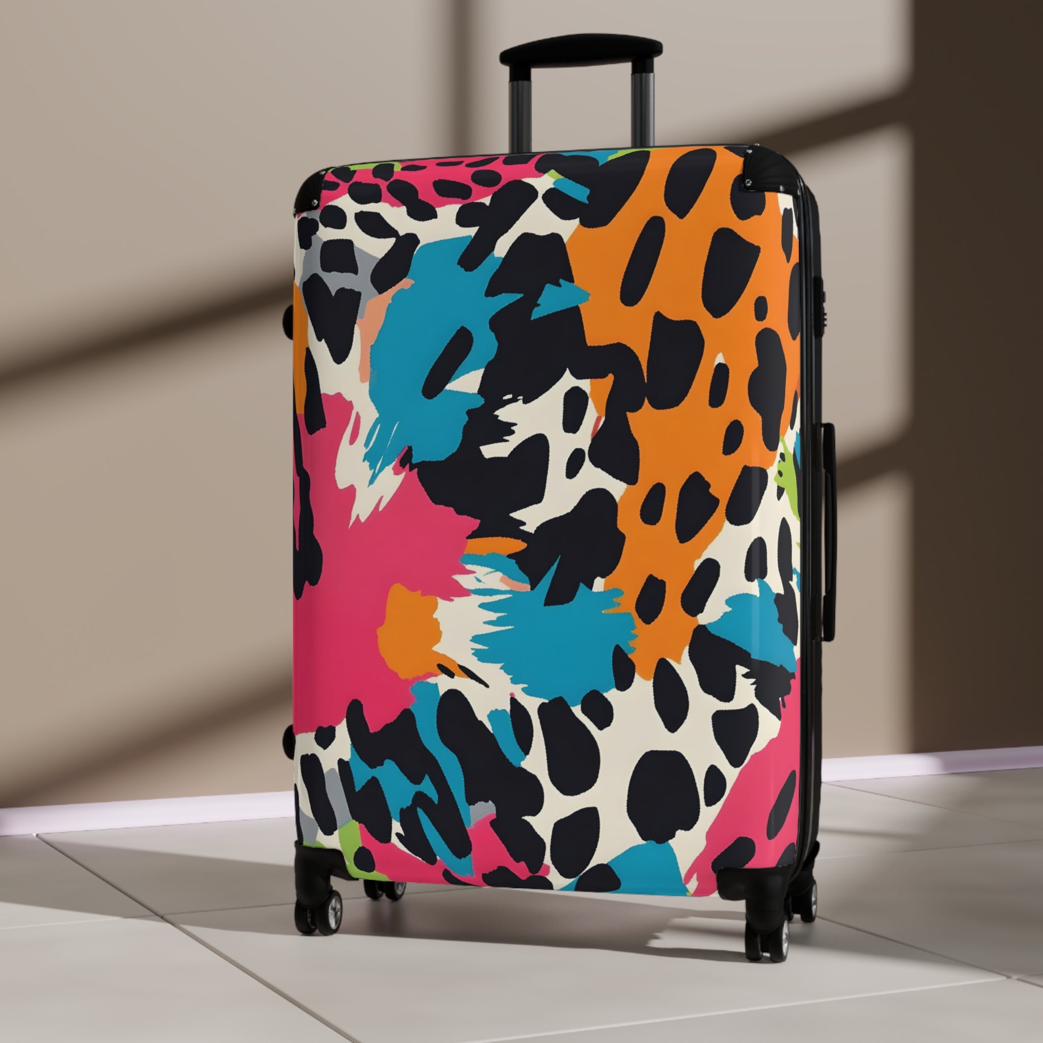 Wild Brush Strokes x Animal Print Multi-Color Suitcase, Artsulli - Art is Long, Life is Short, Bags, , , , , , , 