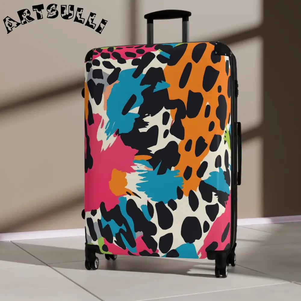 JAKKOUTTHEBXX Wild Brush Strokes x Animal Print Multi-Color Suitcase