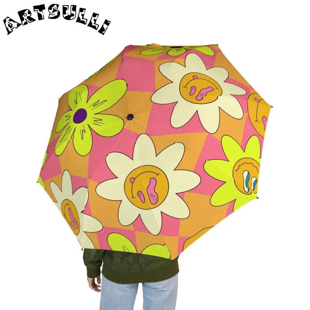 JAKKOUTTHEBXX Sour Face Rave Semi-Automatic Foldable Umbrella