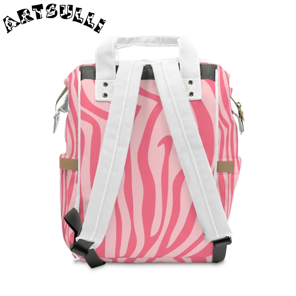 JAKKOUTTHEBXX Pink Zebra Multi-Purpose Diaper Backpack 2025