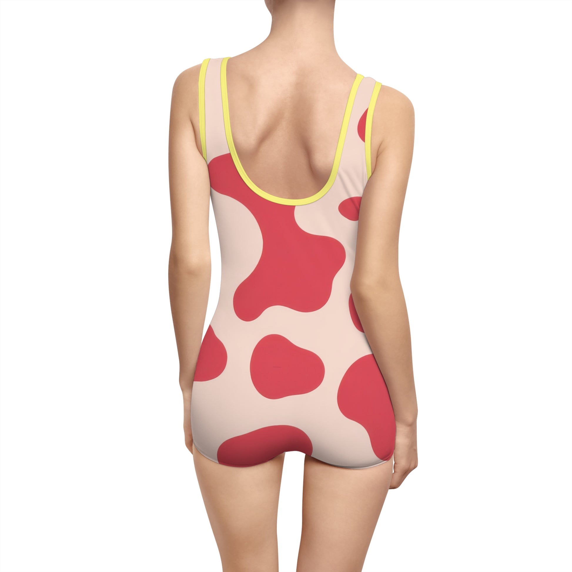 Red Jungle Cow Women's Vintage Swimsuit (AOP), Artsulli - Art is Long, Life is Short, All Over Prints, , , , , , , 