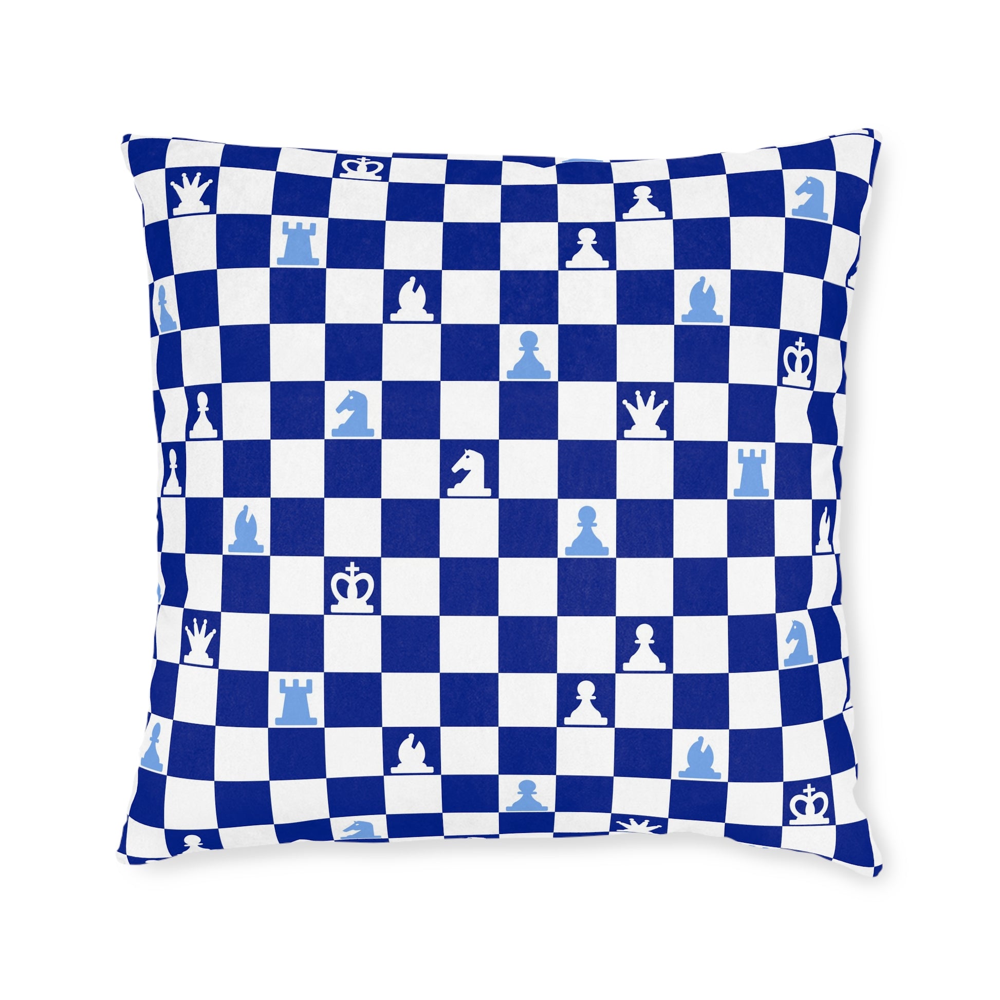 Chessboard Navy Blue Square Pillow, Artsulli - Art is Long, Life is Short, Home Decor, Size, 22" × 22", , , , , 19112013266906156590