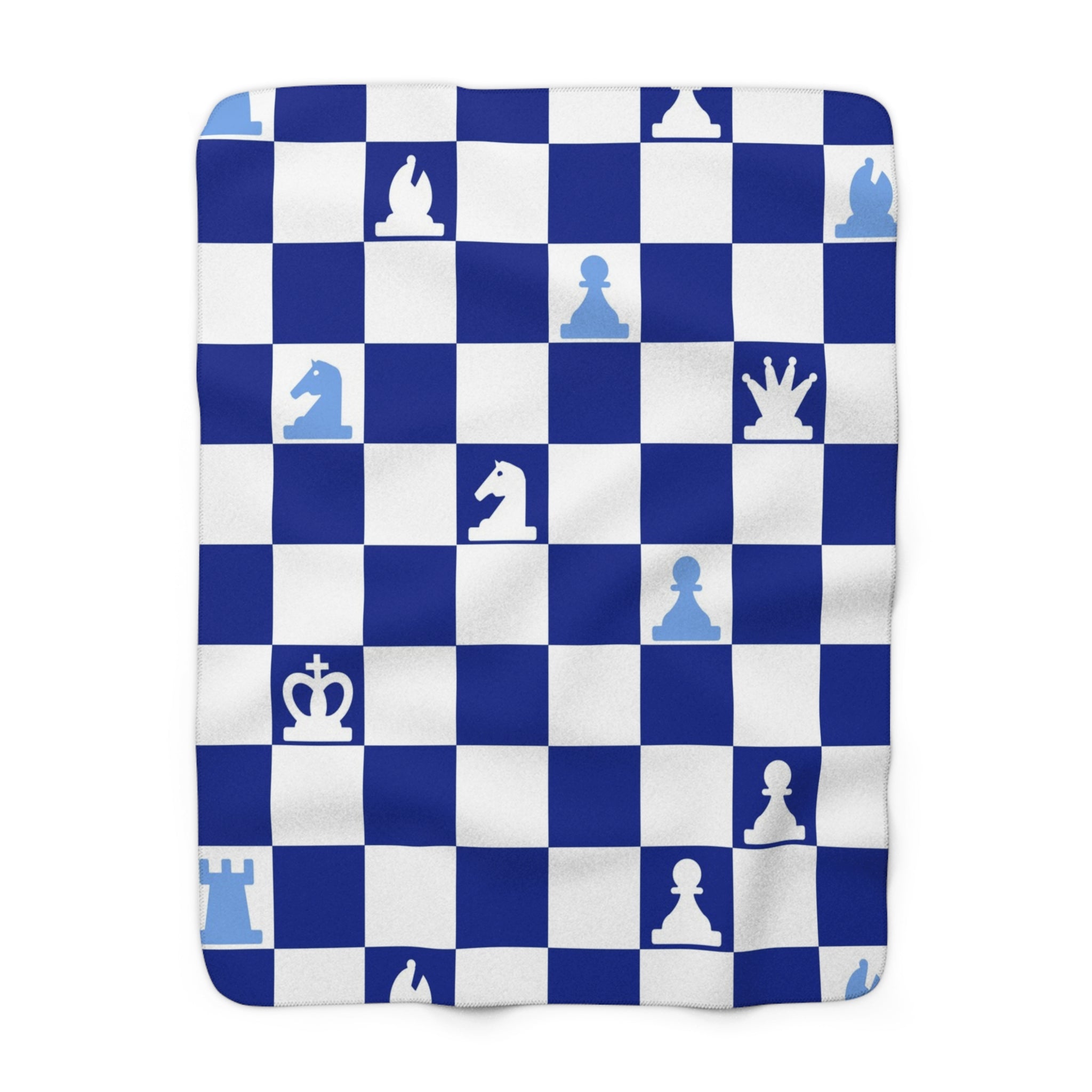 Chessboard Navy Blue Sherpa Fleece Blanket, Artsulli - Art is Long, Life is Short, Home Decor, Size, 50" × 60", , , , , 25084187491742832720