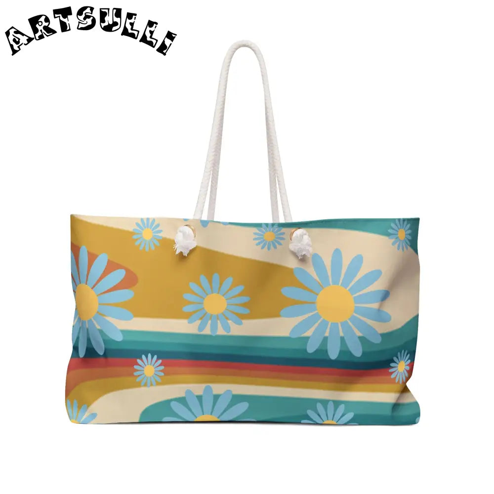 JAKKOUTTHEBXX Psychedelic Floral Hills Multi-Color Weekender Bag
