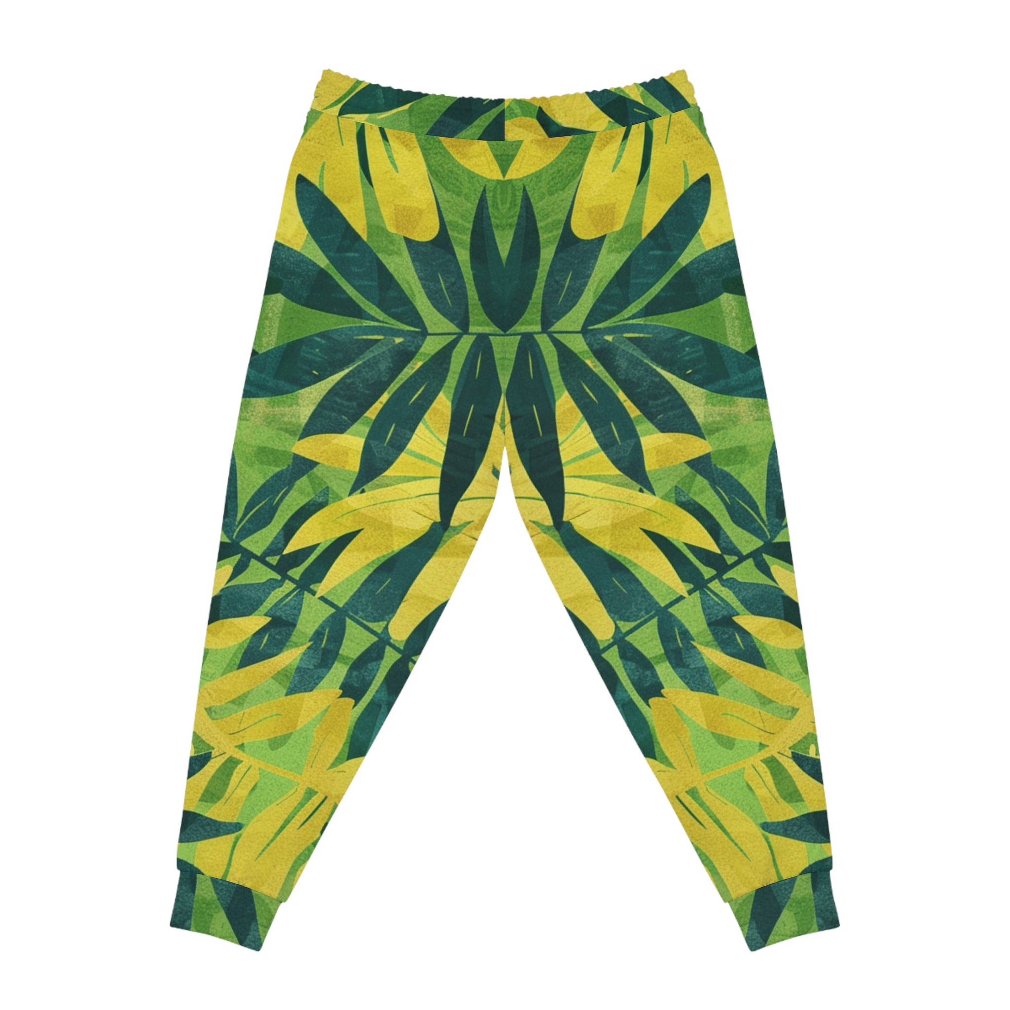 Green Leaf x Yellow Leaf x Tropical x Jungle Athletic Joggers (AOP), Artsulli - Art is Long, Life is Short, All Over Prints, , , , , , , 