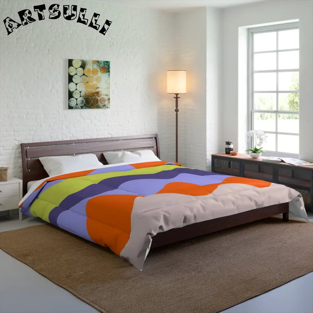 JAKKOUTTHEBXX Waves Red and Blue Comforter JAKKOUTTHEBXX Artsulli