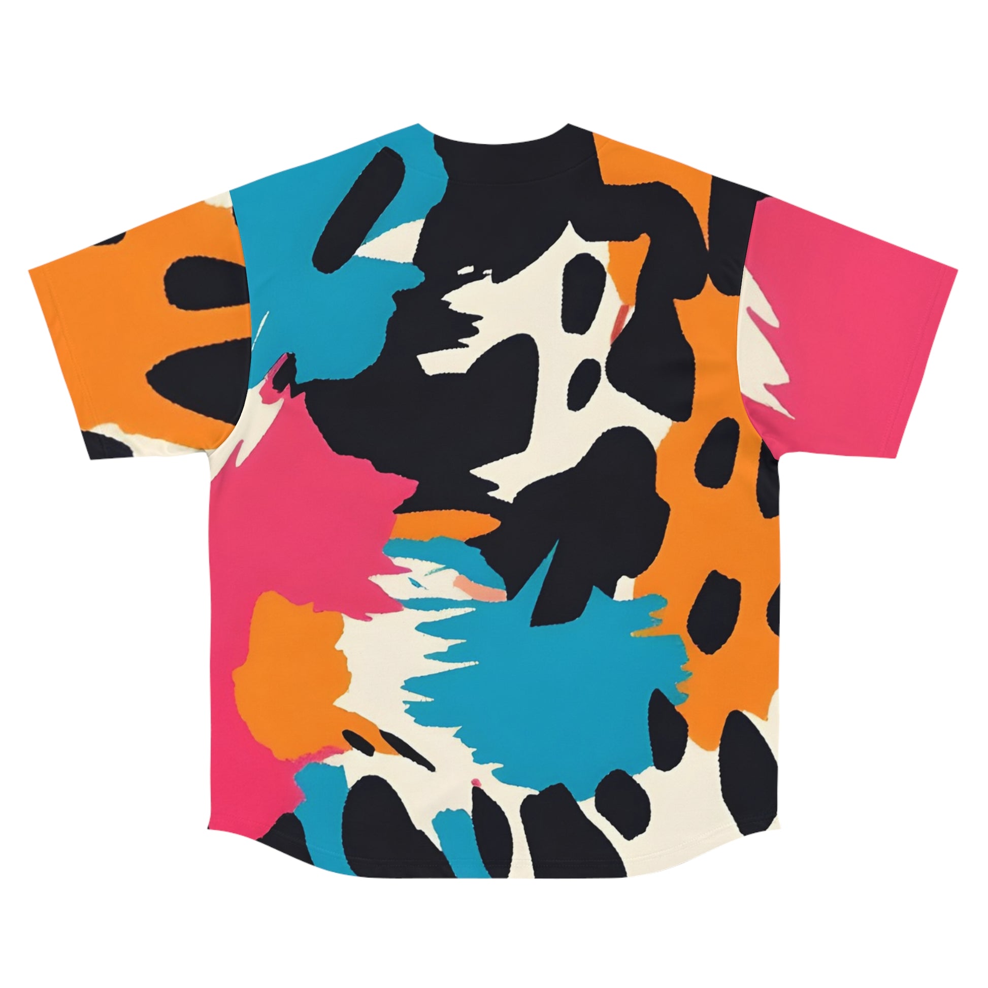 Wild Brush Strokes x Animal Print Multi-Color Men's Baseball Jersey (AOP), Artsulli - Art is Long, Life is Short, All Over Prints, , , , , , , 