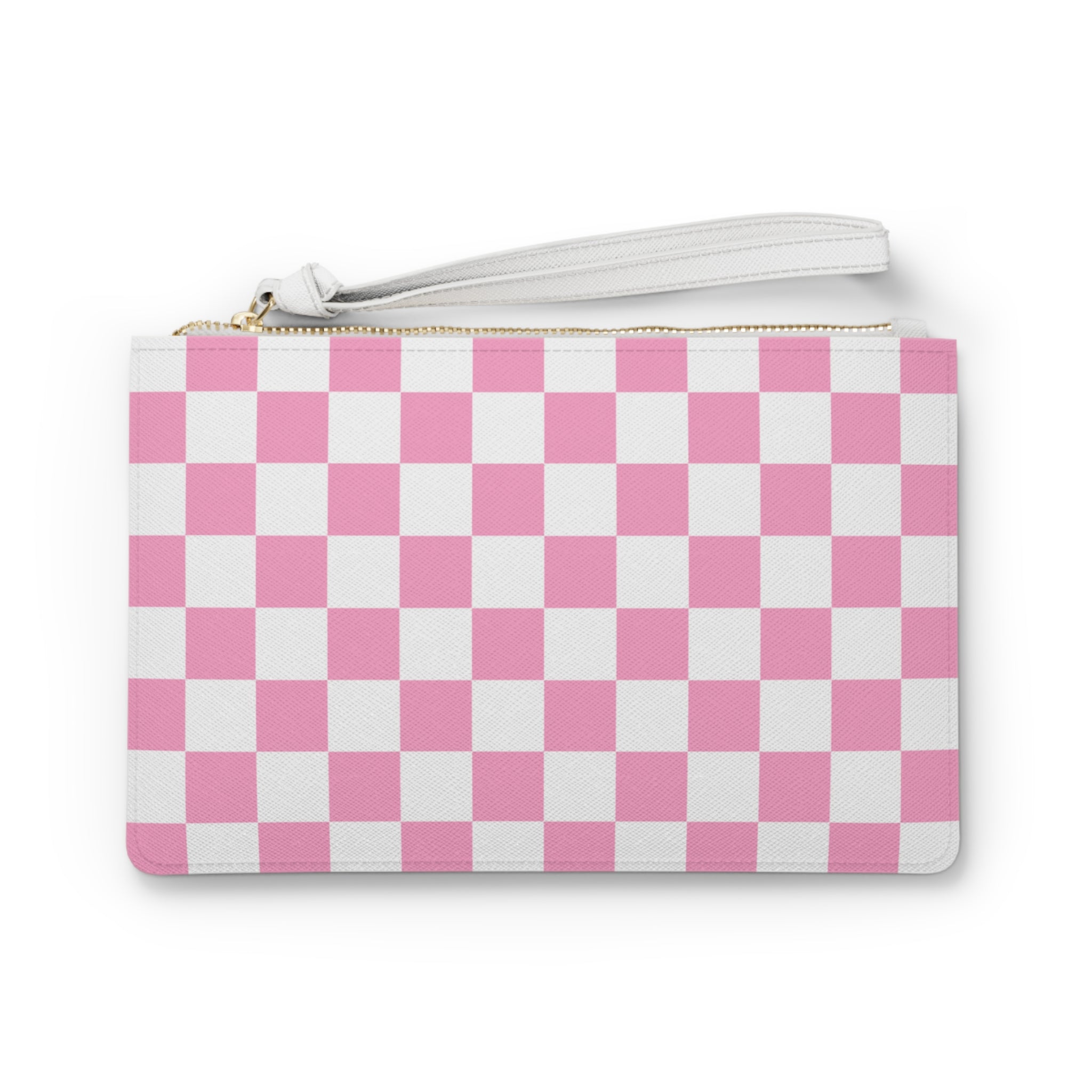 Checkerboard Hot Pink and White Clutch Bag, Artsulli - Art is Long, Life is Short, Bags, Size, One size, , , , , 82996503899064932295