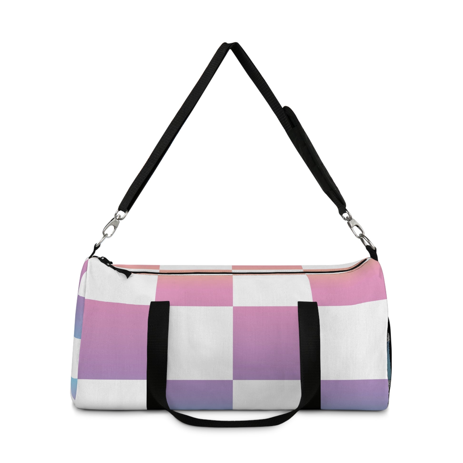 Vaporwave Check Duffel Bag, Artsulli - Art is Long, Life is Short, Bags, , , , , , , 