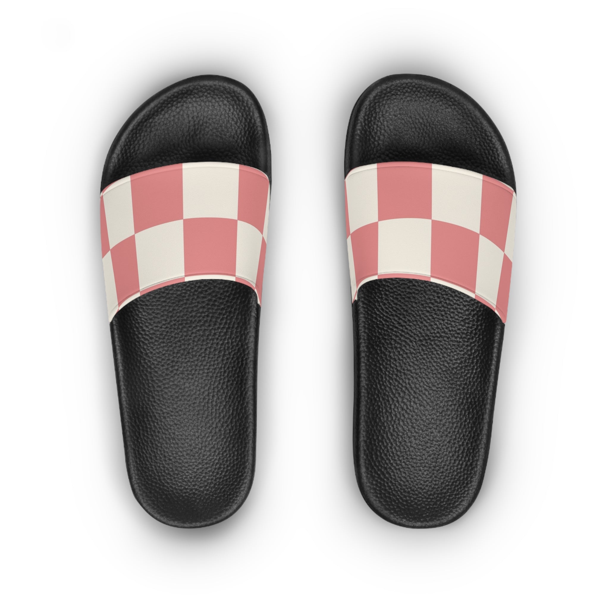 Retro Checkered Grassland Sprites Women's Slide Sandals, Artsulli - Art is Long, Life is Short, Shoes, , , , , , , 