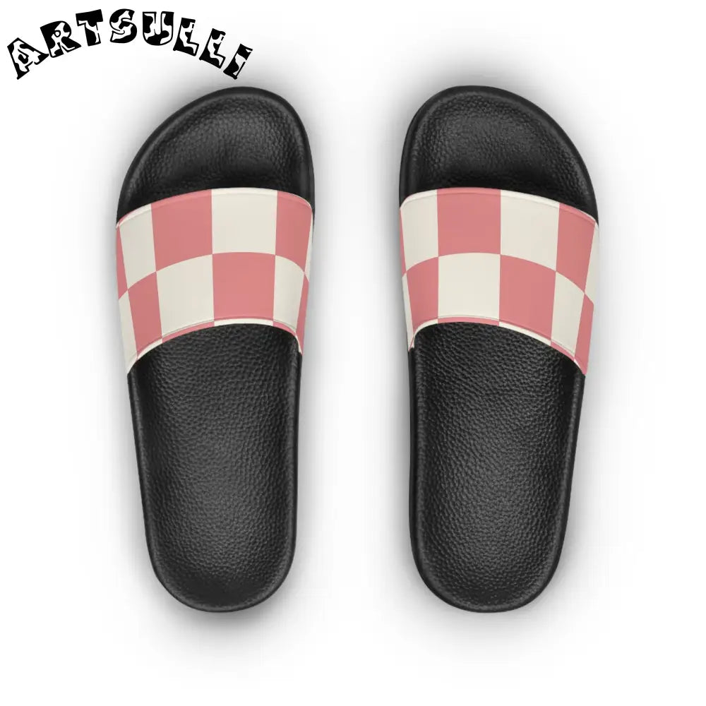 JAKKOUTTHEBXX Retro Checkered Grassland Sprites Women’s Slide