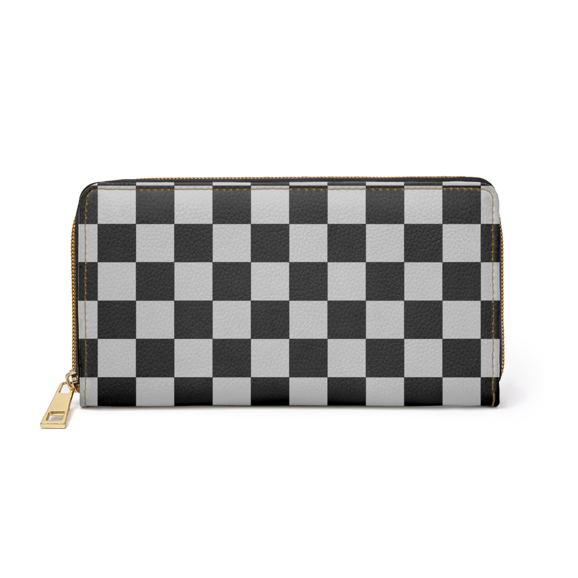 Checkerboard Dada Black and Light Gray Zipper Wallet, Artsulli - Art is Long, Life is Short, Accessories, Size, One size, Color, White, , , 21621144929077999415