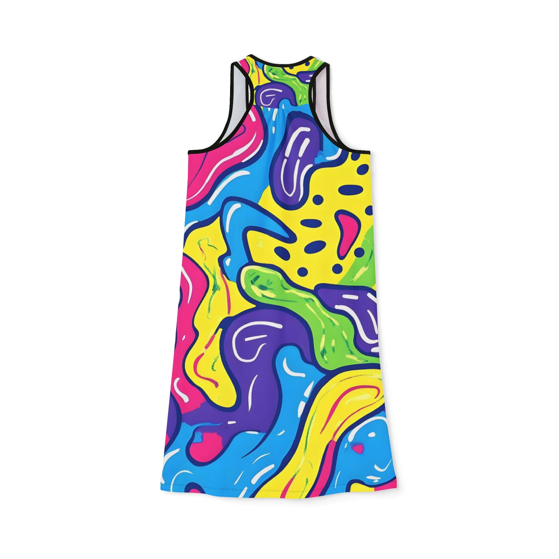 90s Trippy Slime Women's Racerback Dress (AOP), Artsulli - Art is Long, Life is Short, Tank Top, , , , , , , 
