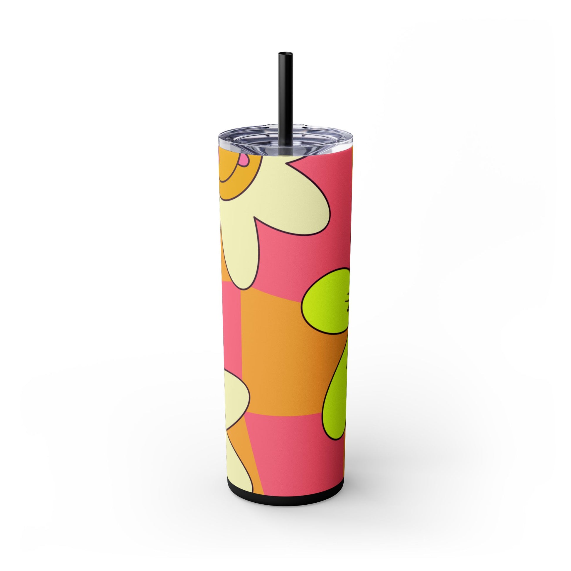 Trippy Sour Face Rave Skinny Tumbler with Straw, 20oz, Artsulli - Art is Long, Life is Short, Mug, Finish, Matte, Color, Black, Size, 20oz, 13932478771393
