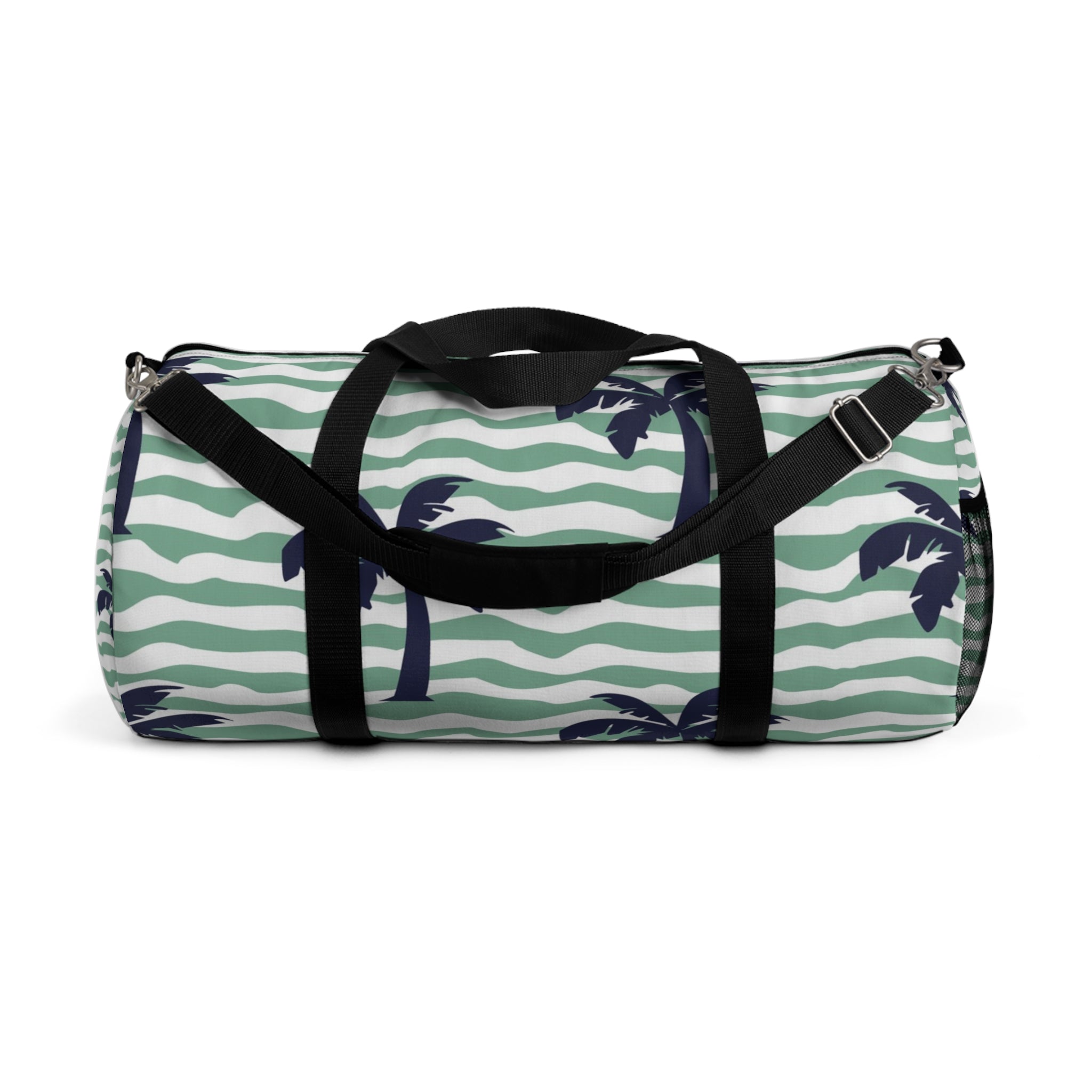 Wavy Stripes and Palm Trees Duffel Bag, Artsulli - Art is Long, Life is Short, Bags, Size, Large, , , , , 15661297880222