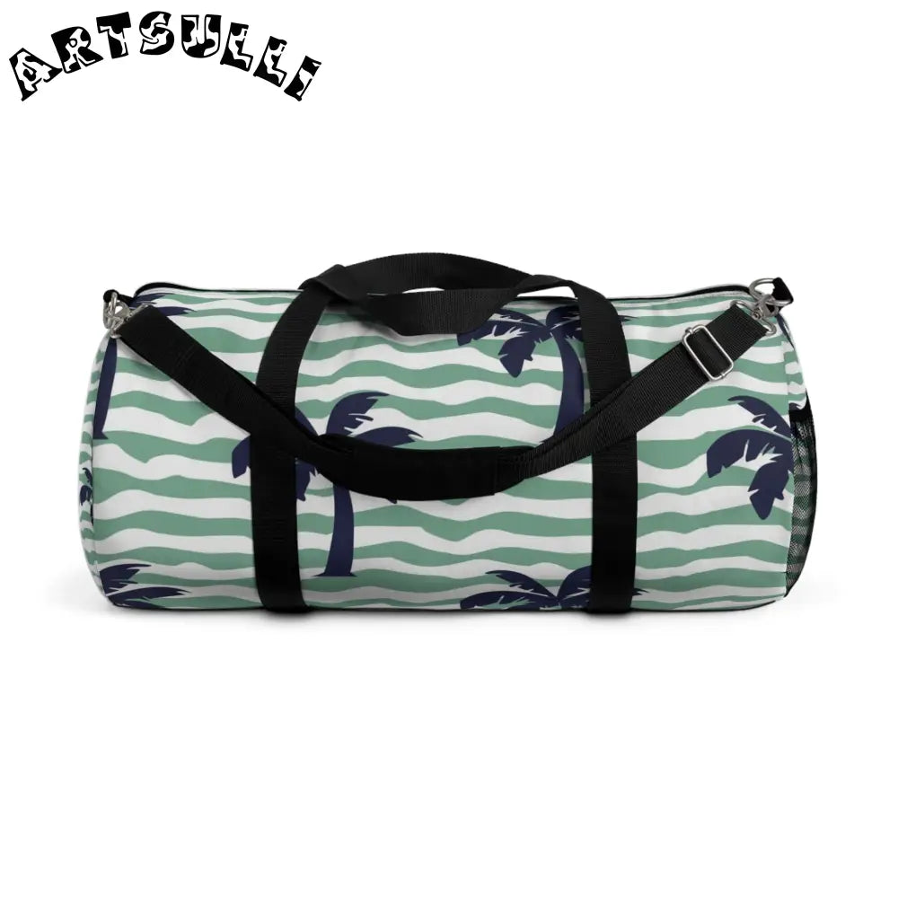 JAKKOUTTHEBXX Wavy Stripes and Palm Trees Duffel Bag JAKKOUTTHEBXX