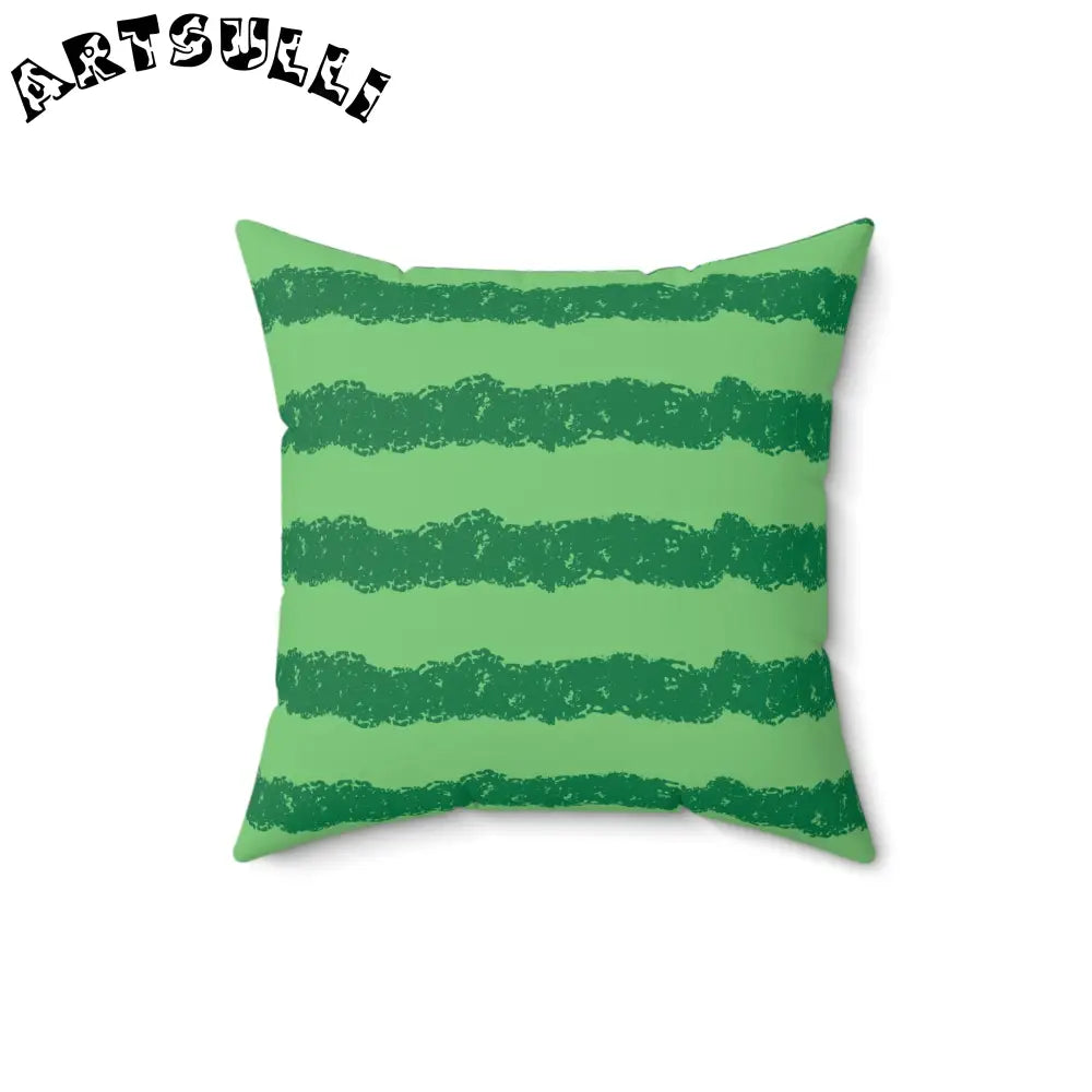 JAKKOUTTHEBXX Watermelon Green Spun Polyester Square Pillow