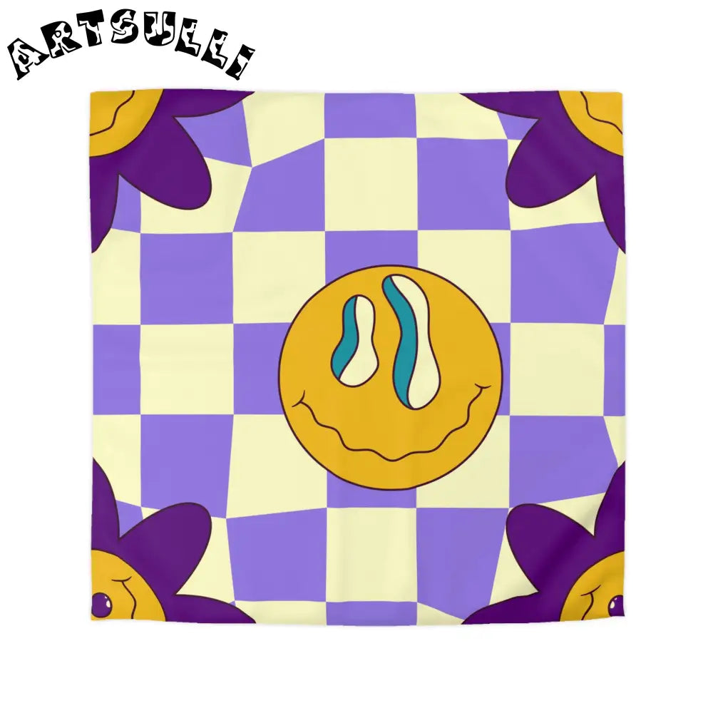 JAKKOUTTHEBXX Trippy Flower Power Motifs Microfiber Duvet Cover