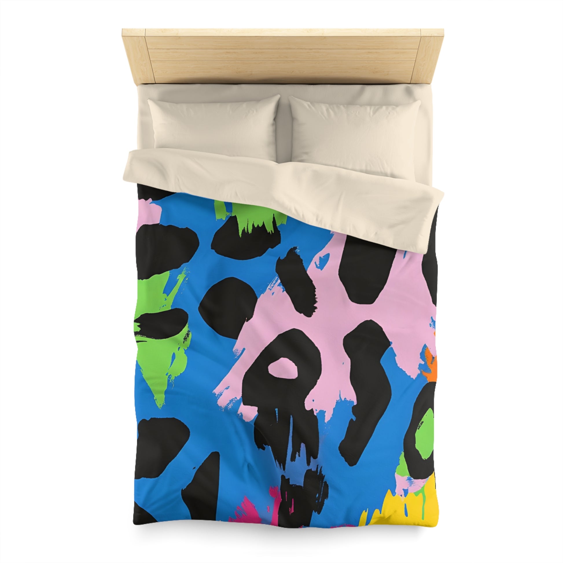 90s Neon Microfiber Duvet Cover, Artsulli - Art is Long, Life is Short, Home Decor, , , , , , , 