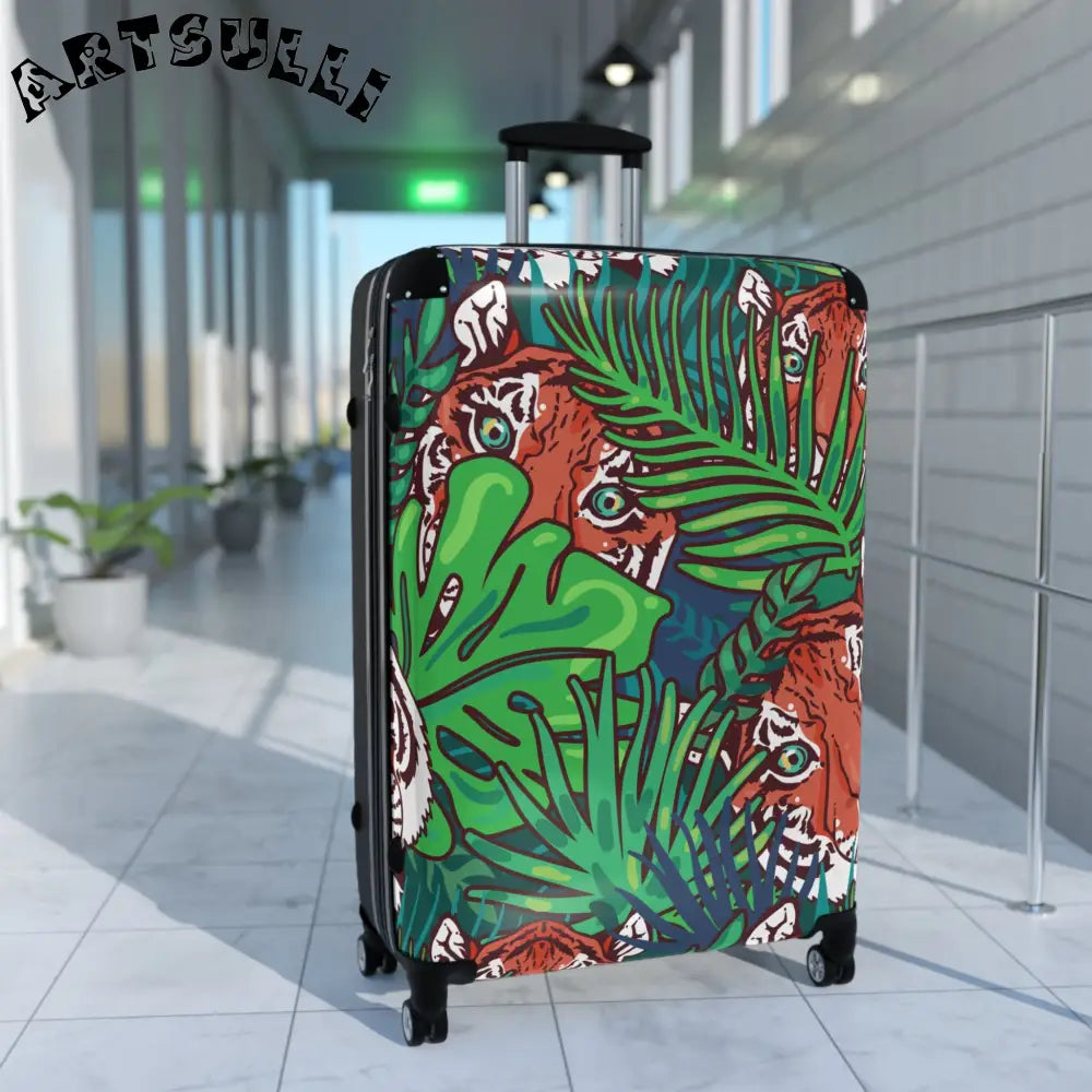 JAKKOUTTHEBXX Tropical Jungle Tigers Blue and Green Tropical Jungle