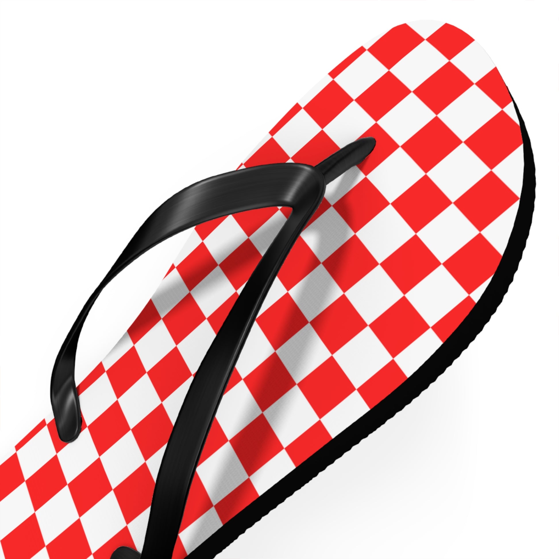 Checkerboard II Red and White Flip Flops, Artsulli - Art is Long, Life is Short, Shoes, , , , , , , 