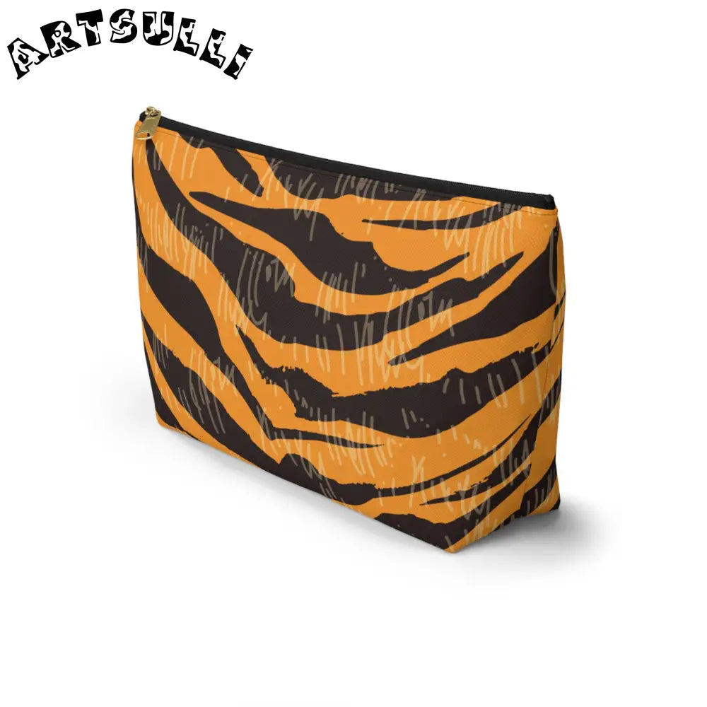 JAKKOUTTHEBXX Tiger Scratches Orange & Black Accessory Pouch w