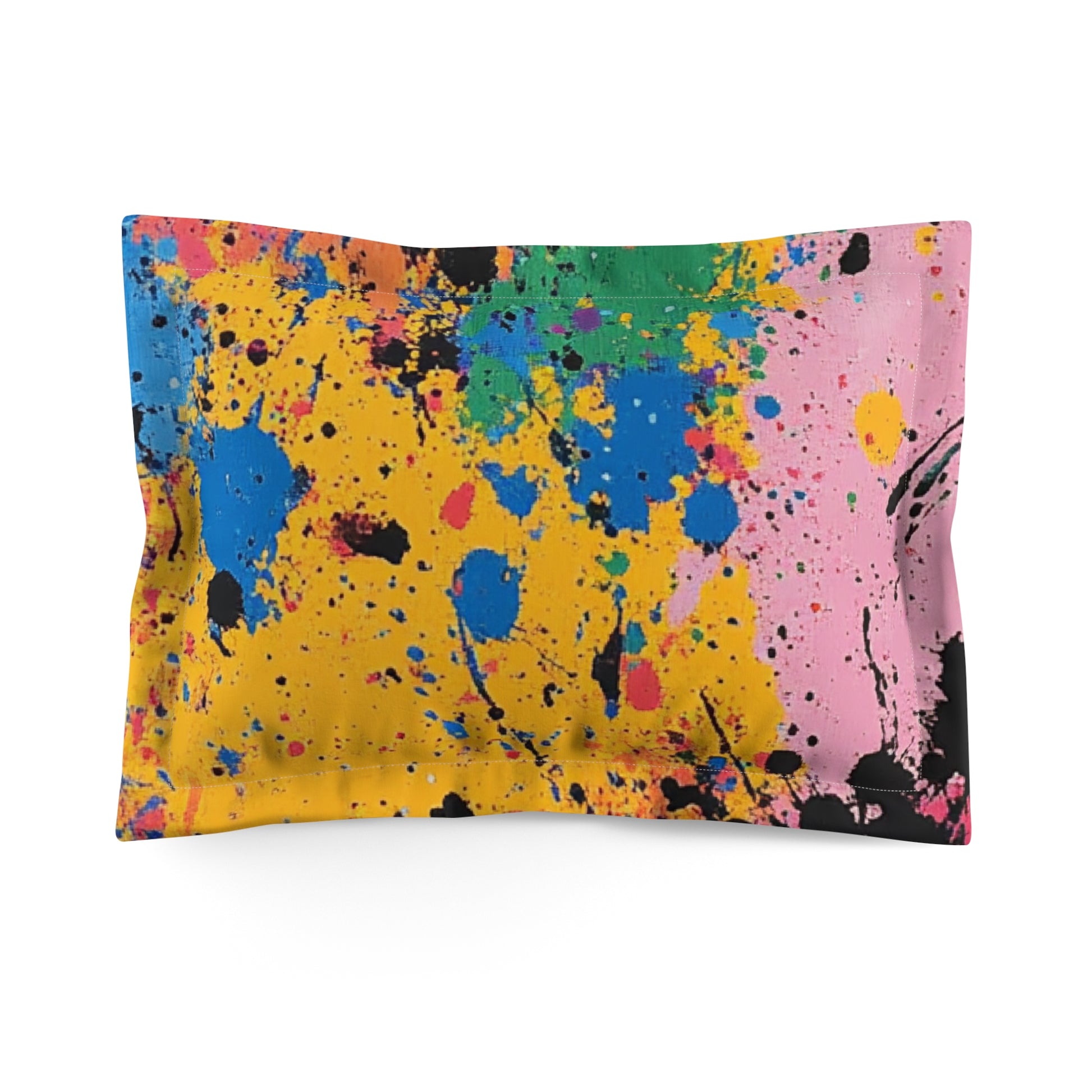 The Colors Of Paint Splatter Microfiber Pillow Sham, Artsulli - Art is Long, Life is Short, Home Decor, Size, Standard, , , , , 12600346556081
