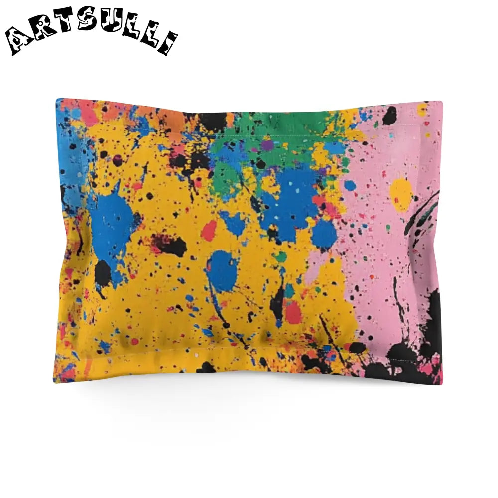 JAKKOUTTHEBXX The Colors Of Paint Splatter Microfiber Pillow Sham