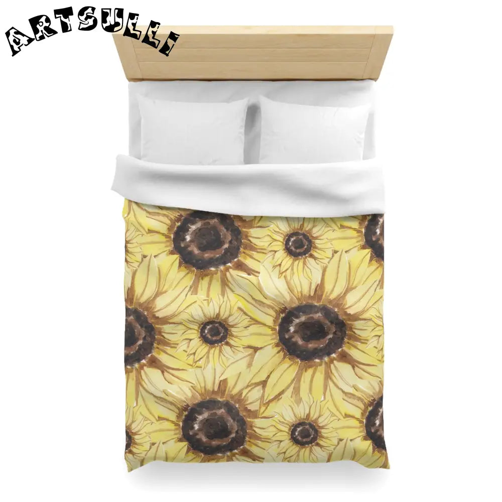 JAKKOUTTHEBXX Retro Anime Sunflower Microfiber Duvet Cover
