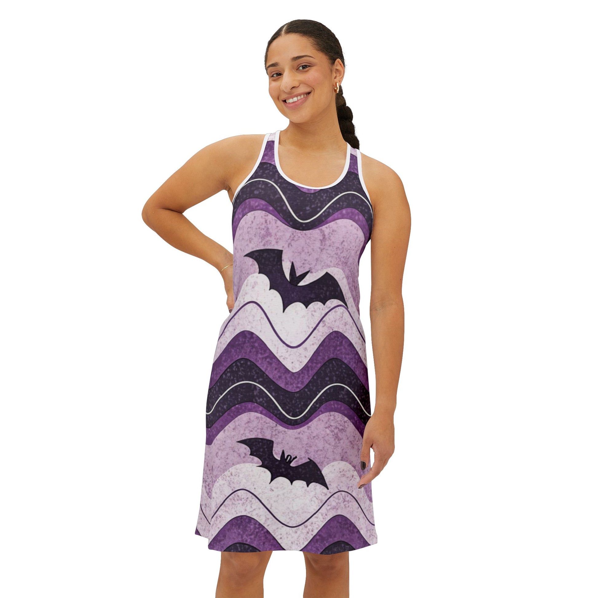 Bat Wave Women's Racerback Dress (AOP), Artsulli - Art is Long, Life is Short, Tank Top, , , , , , , 