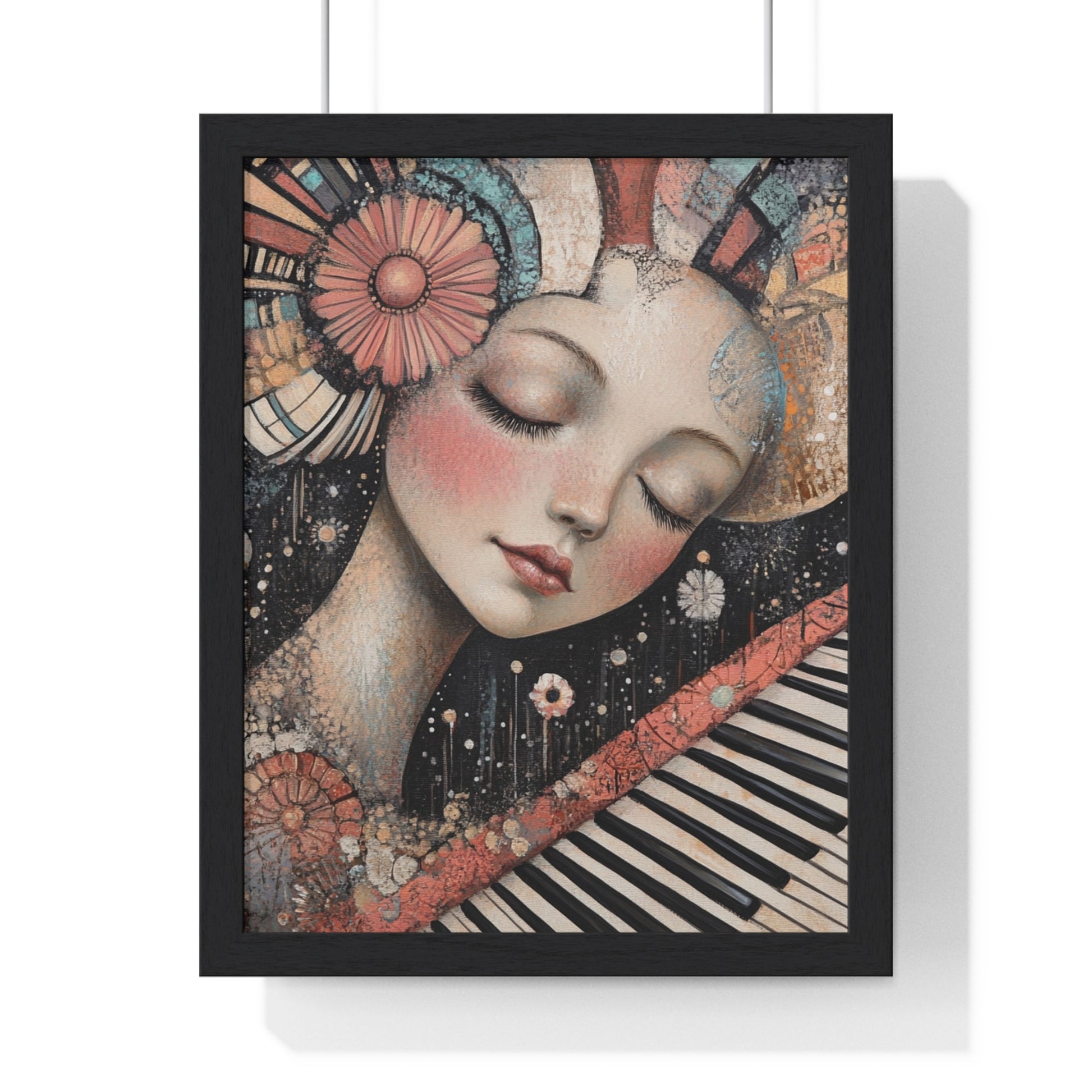 Queen Of Piano Dreams Vertical Framed Poster, Artsulli - Art is Long, Life is Short, Poster, Size, 11″ x 14″, Color, Black, , , 29170154149766901591