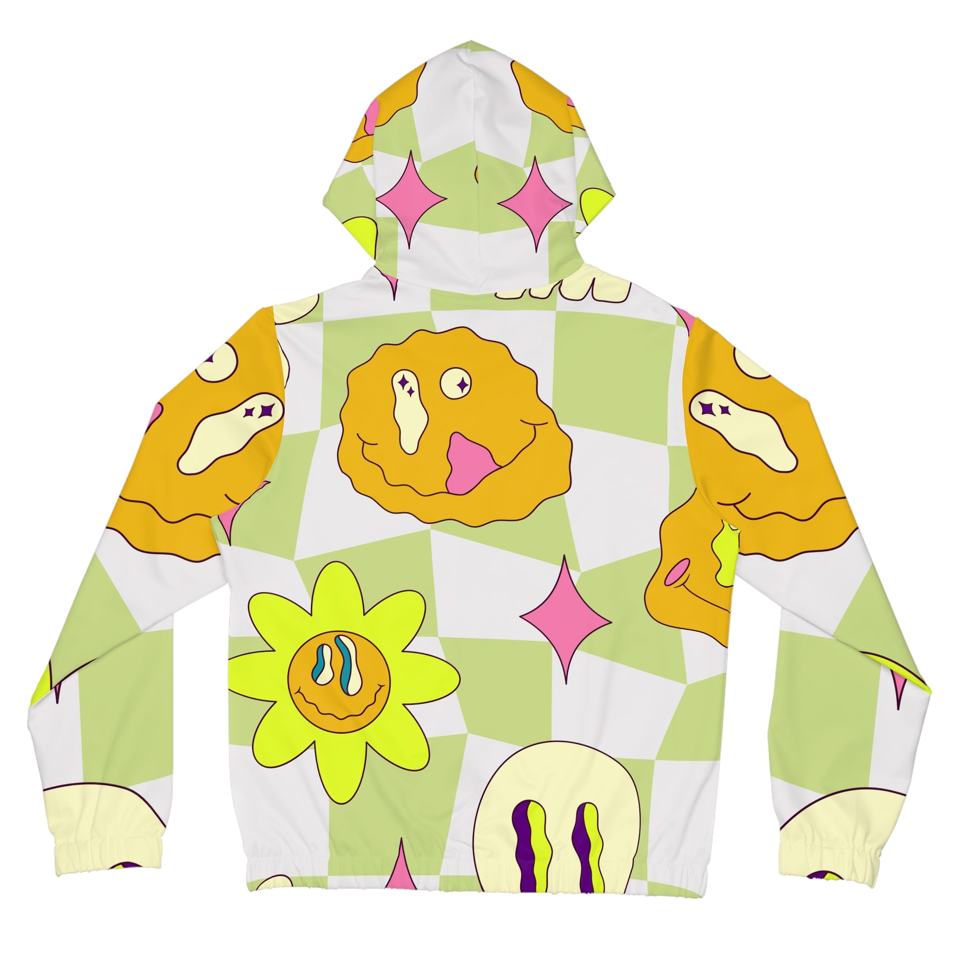 Sunflower x Checkerboard Trippy Women’s Full-Zip Hoodie (AOP), Artsulli - Art is Long, Life is Short, All Over Prints, , , , , , , 