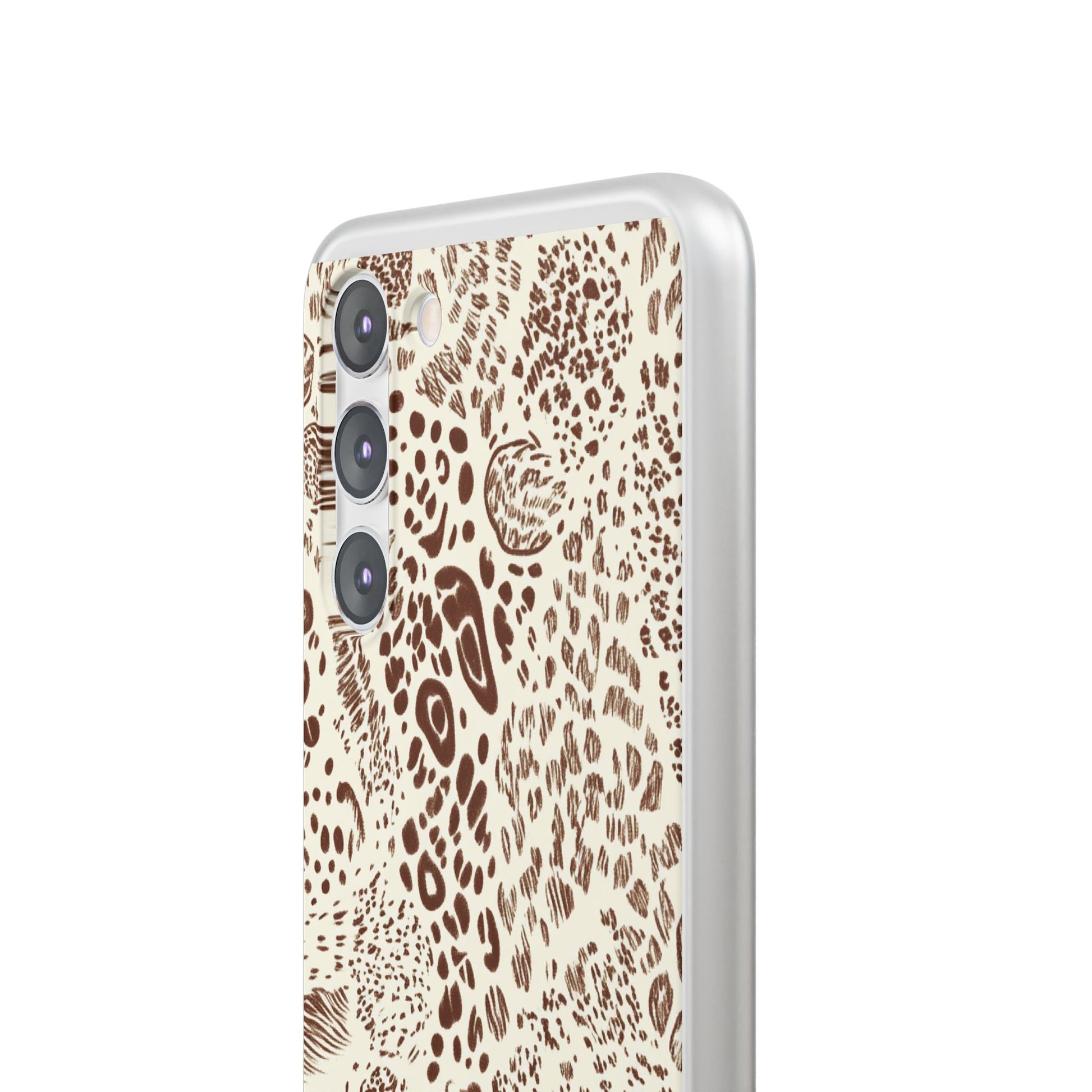 Brown Animal Print Flexi Case, Artsulli - Art is Long, Life is Short, Phone Case, , , , , , , 