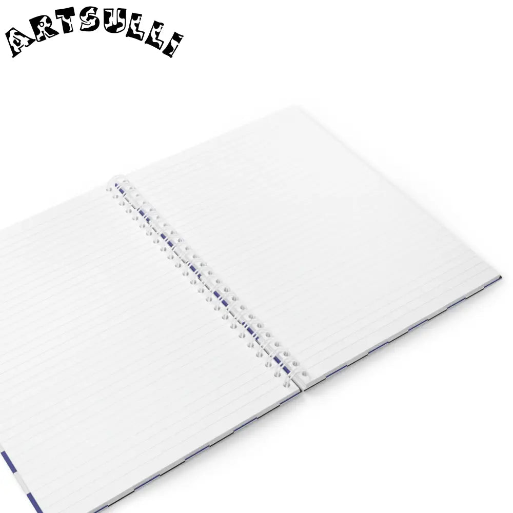 JAKKOUTTHEBXX Checkerboard Blue White and Black Spiral Notebook