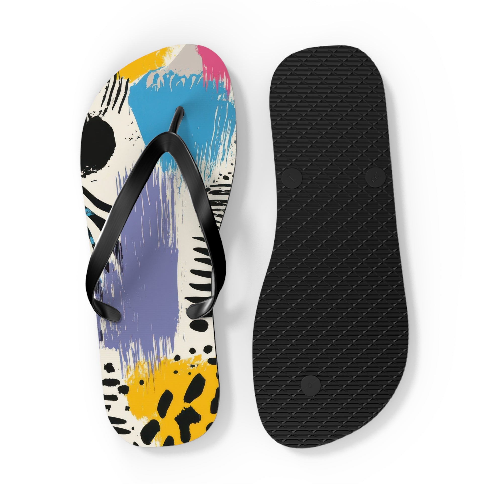 Rae Zebra Rhapsody II Flip Flops, Artsulli - Art is Long, Life is Short, Shoes, , , , , , , 