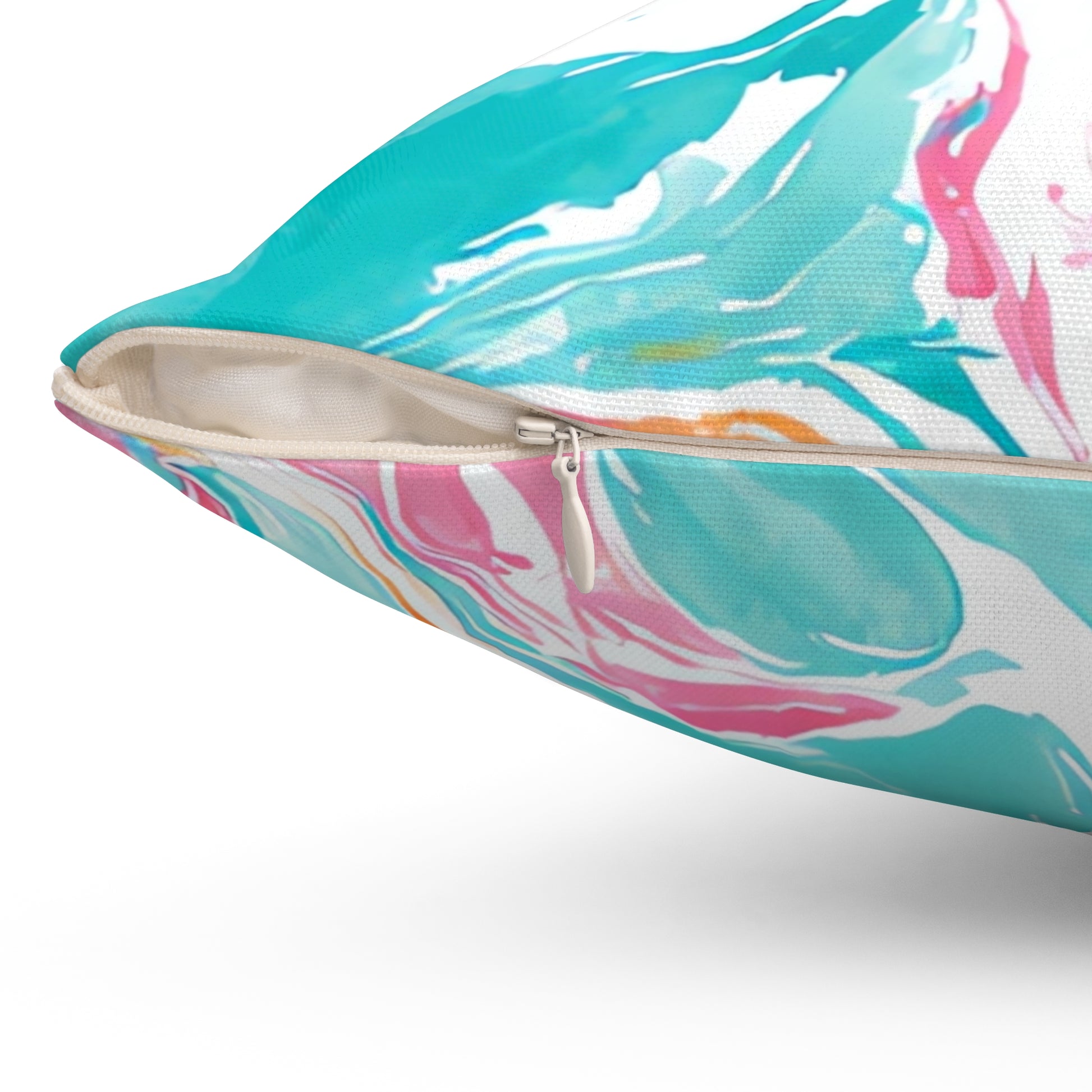 Liquid Pastel Spill Multi-Color Spun Polyester Square Pillow, Artsulli - Art is Long, Life is Short, Home Decor, , , , , , , 