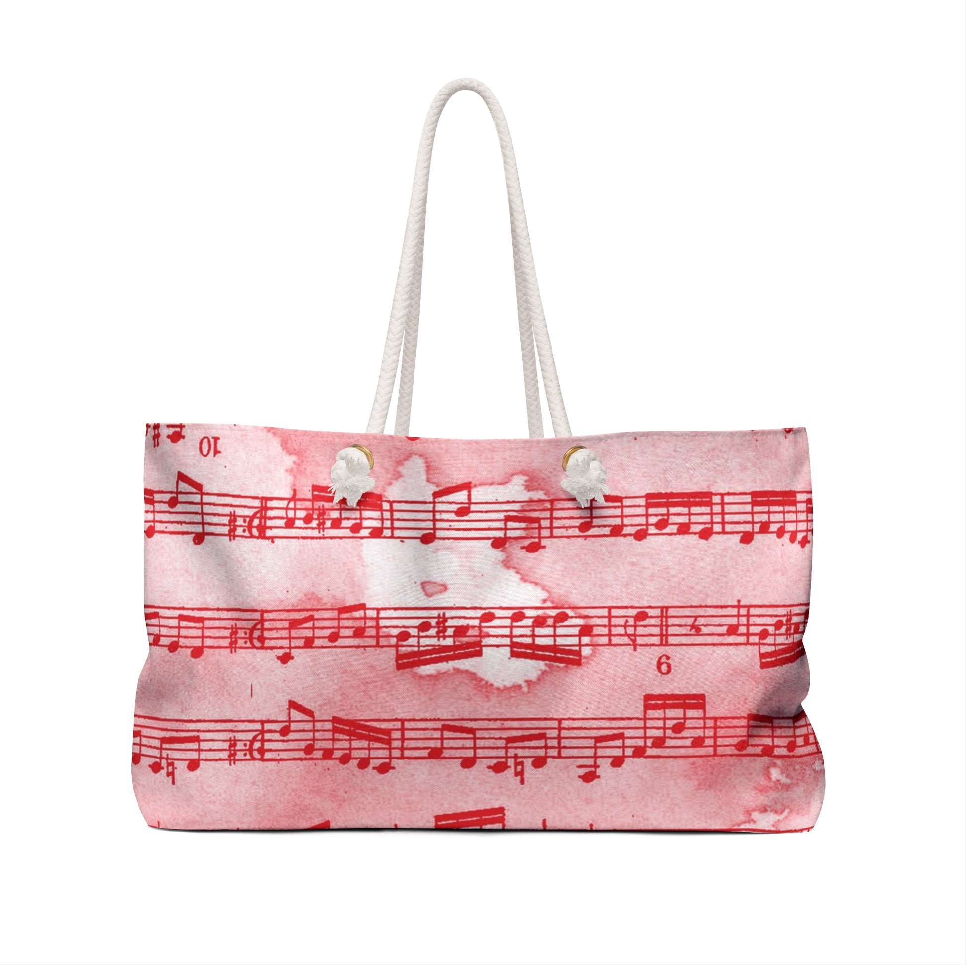 Drip Spill Type Beat Sheet Music Red Weekender Bag, Artsulli - Art is Long, Life is Short, Bags, , , , , , , 