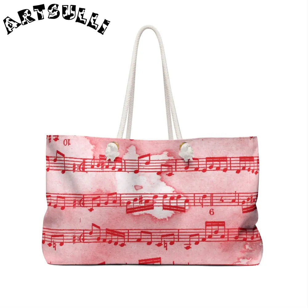 JAKKOUTTHEBXX Pink Music Notes Weekender Tote 2025