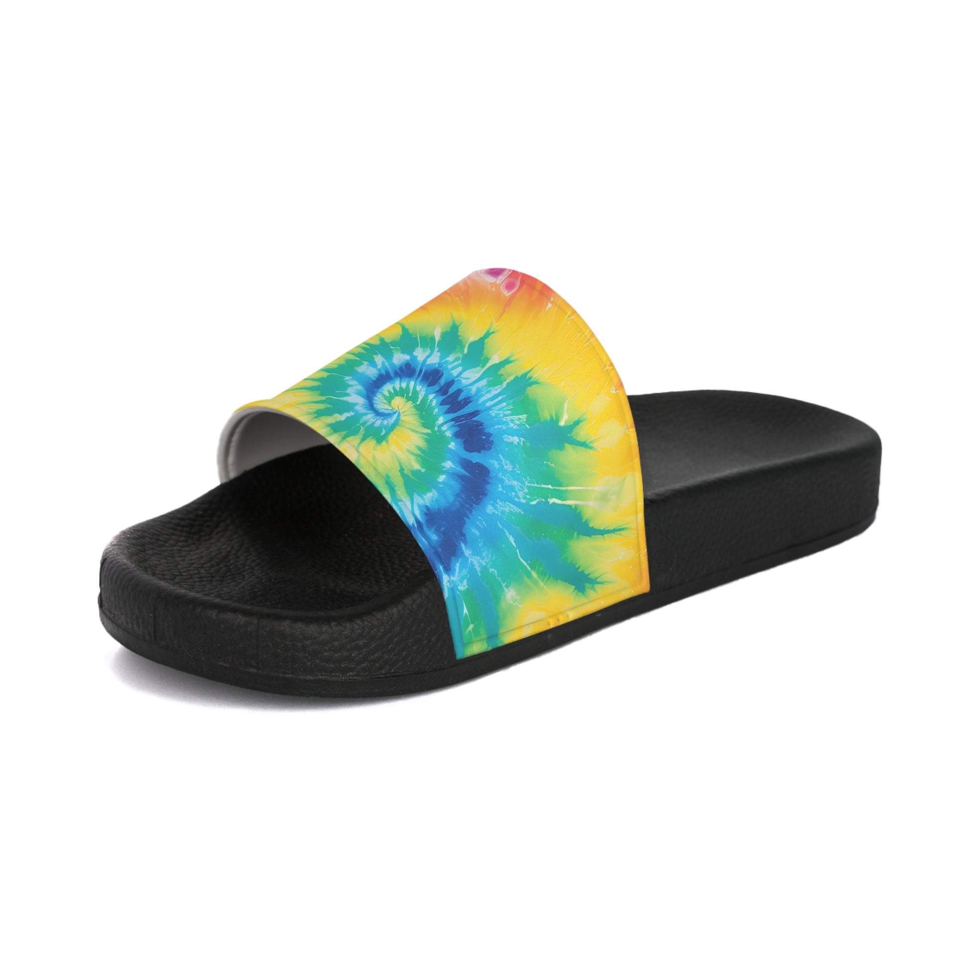 Tie Dye Women's Slide Sandals, Artsulli - Art is Long, Life is Short, Shoes, , , , , , , 