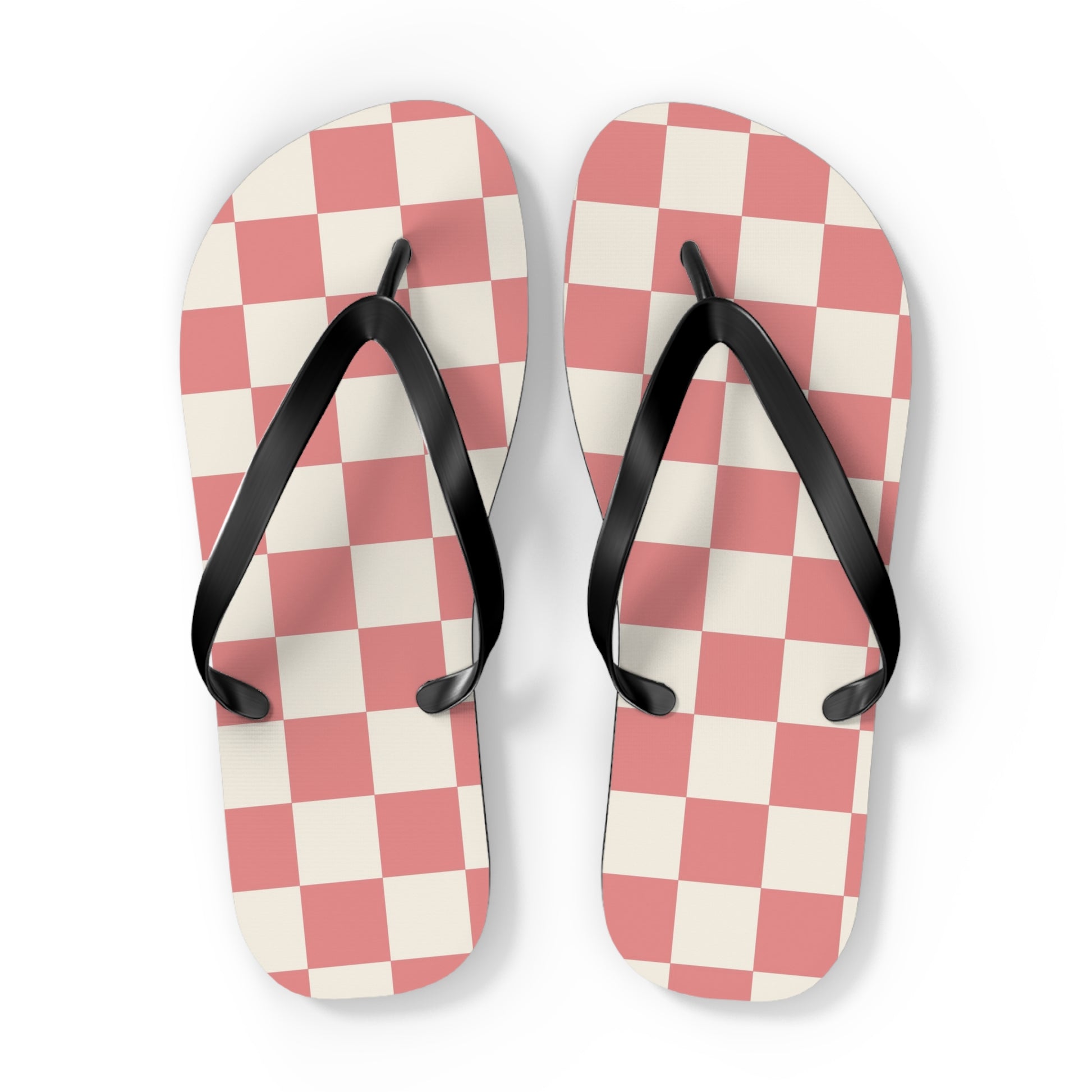 Retro Checkered Grassland Sprites Flip Flops, Artsulli - Art is Long, Life is Short, Shoes, Size, XL, Color, Black sole, , , 30075755391043669298