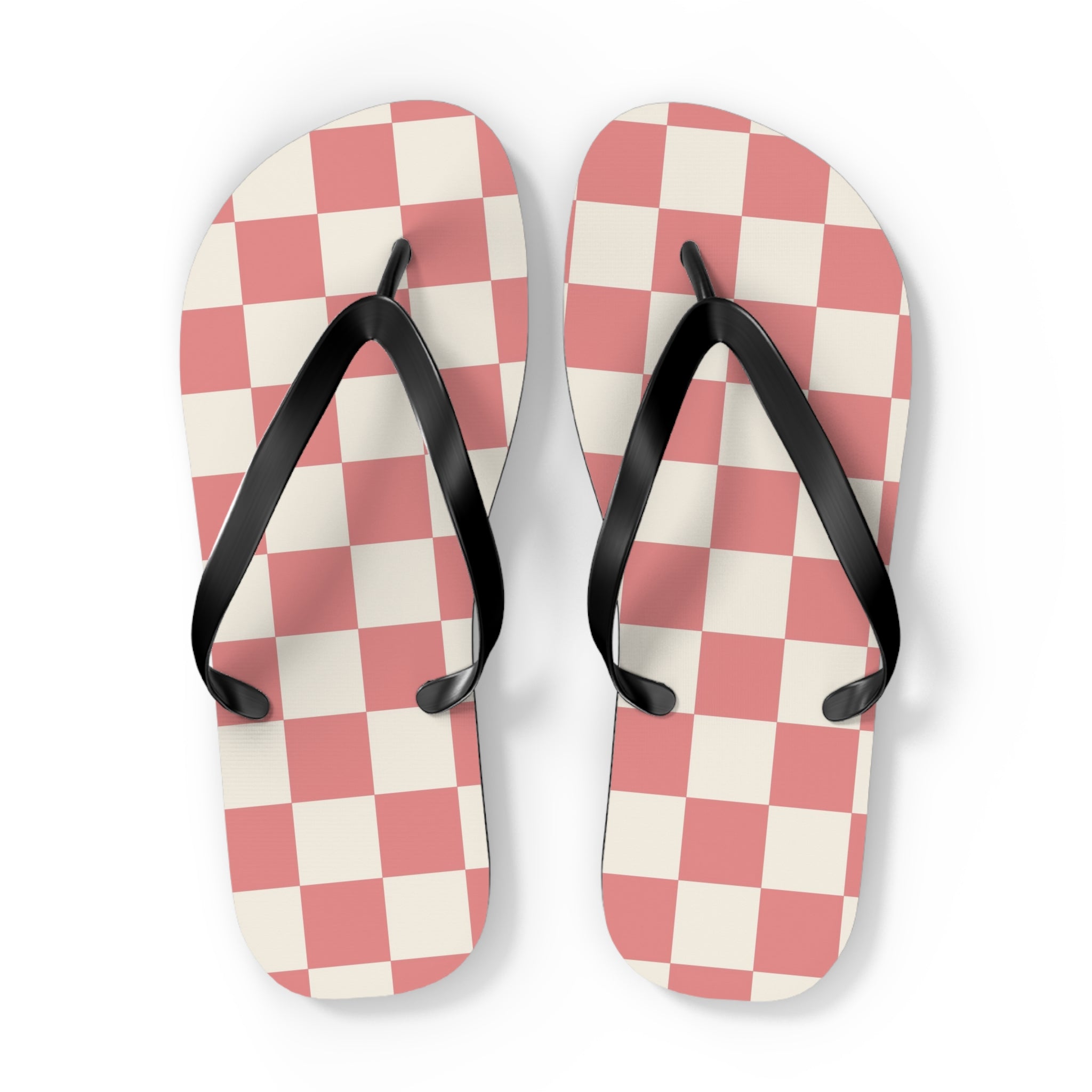 Retro Checkered Grassland Sprites Flip Flops, Artsulli - Art is Long, Life is Short, Shoes, Size, XL, Color, Black sole, , , 30075755391043669298