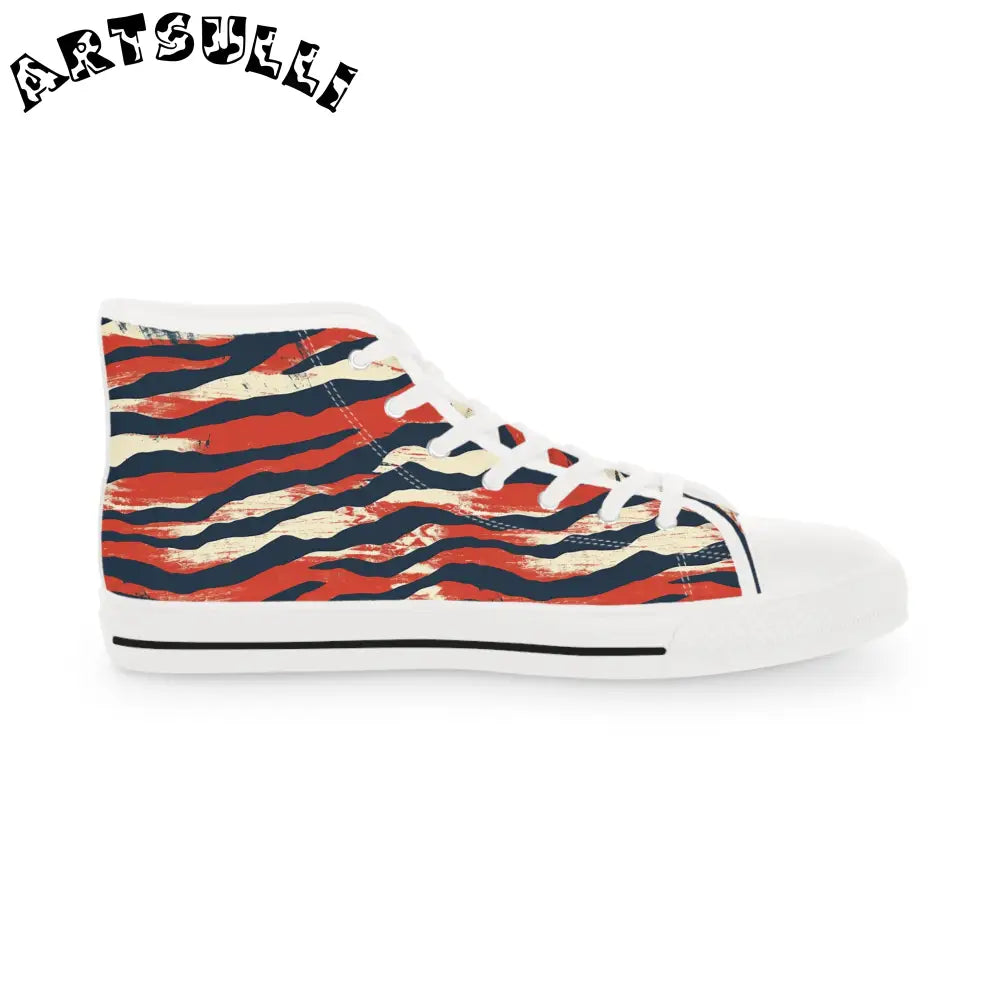 JAKKOUTTHEBXX Capricious Tiger Wave Men’s High Top Sneakers