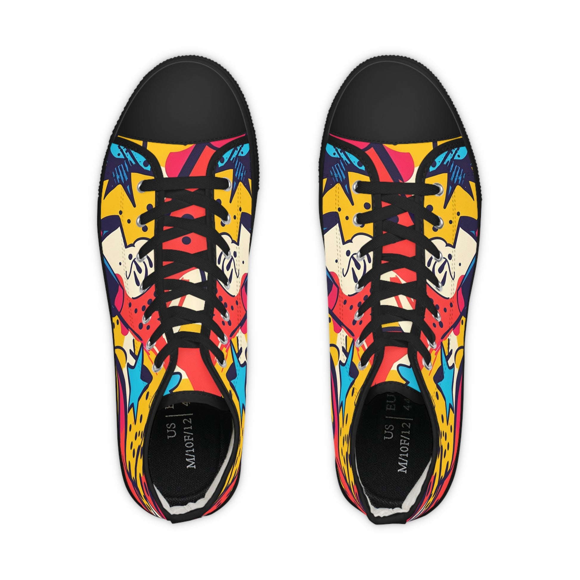 Comic x Pop Art Men's High Top Sneakers, Artsulli - Art is Long, Life is Short, Shoes, , , , , , , 