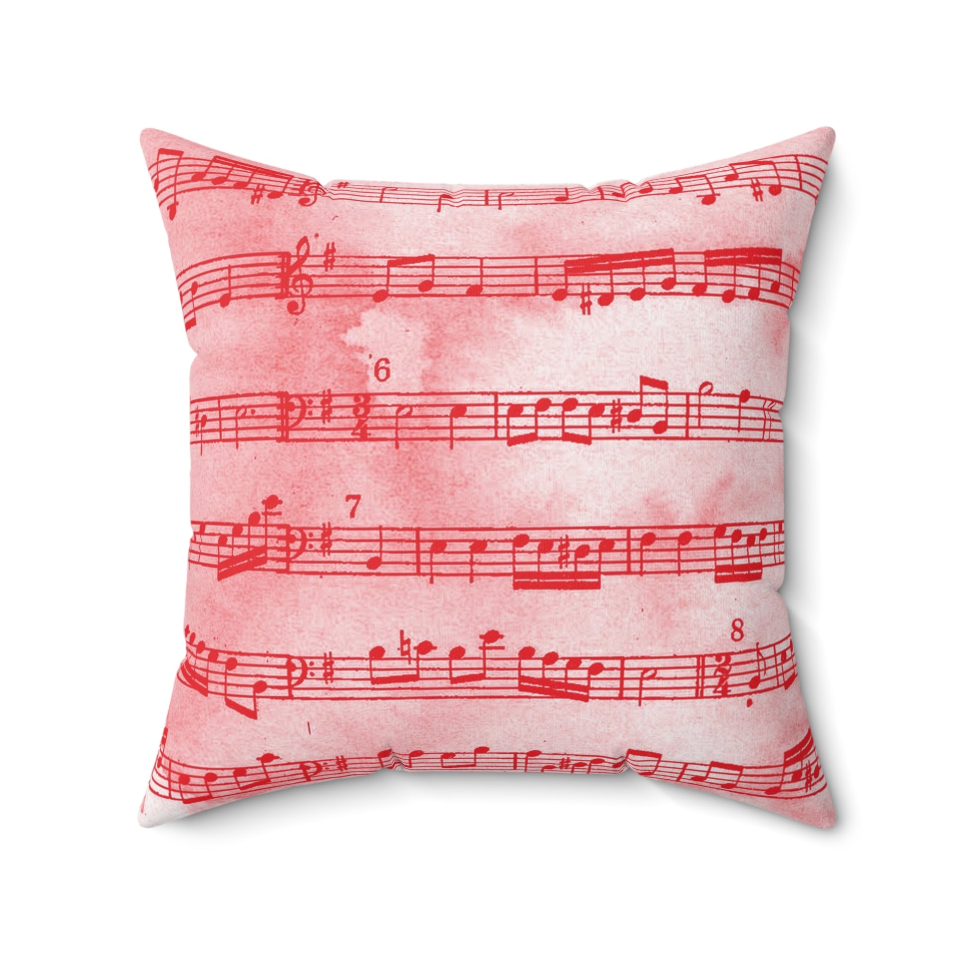 Drip Spill Type Beat Sheet Music II Red Spun Polyester Square Pillow, Artsulli - Art is Long, Life is Short, Home Decor, , , , , , , 