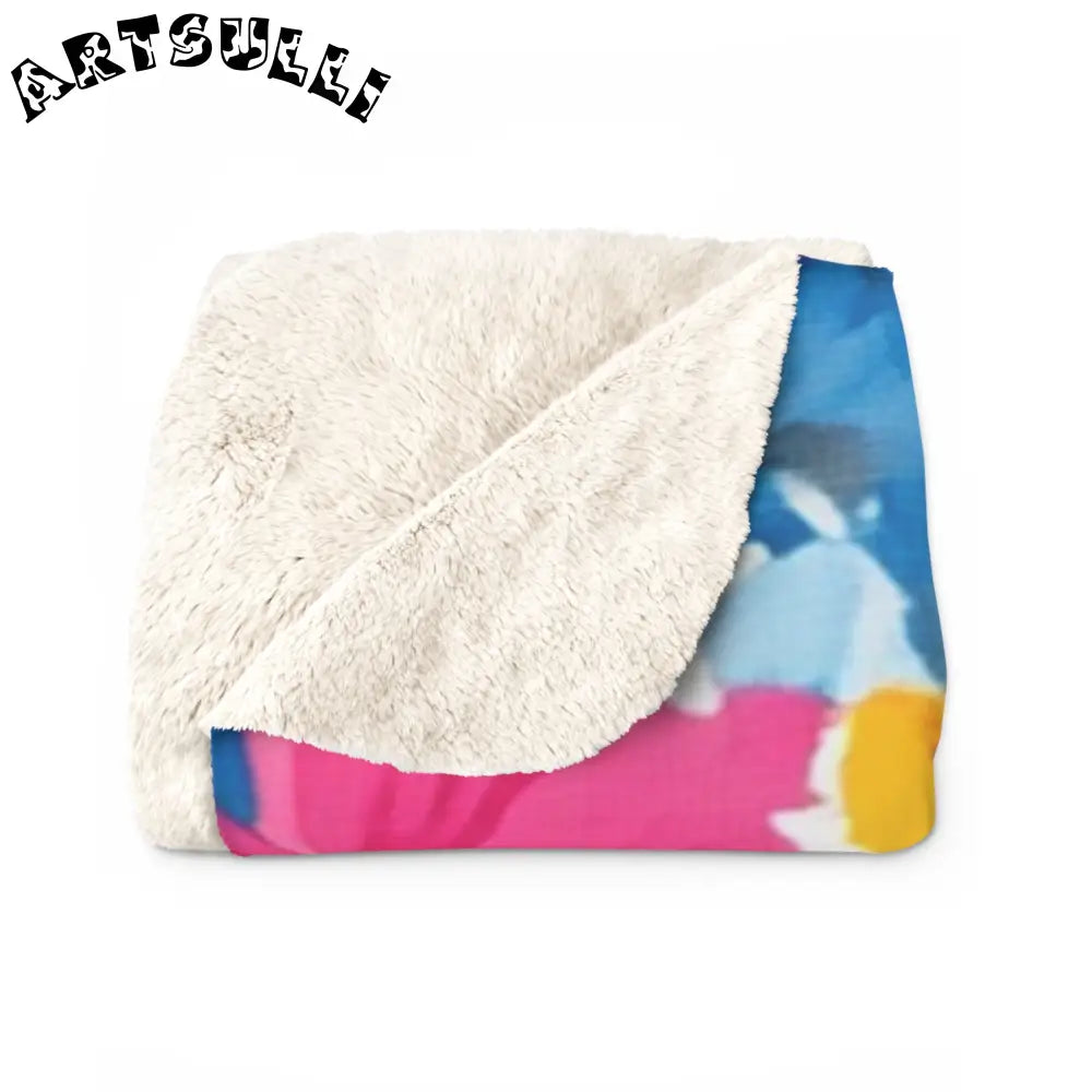 JAKKOUTTHEBXX CDG Daisy Dream Blue Sherpa Fleece Blanket